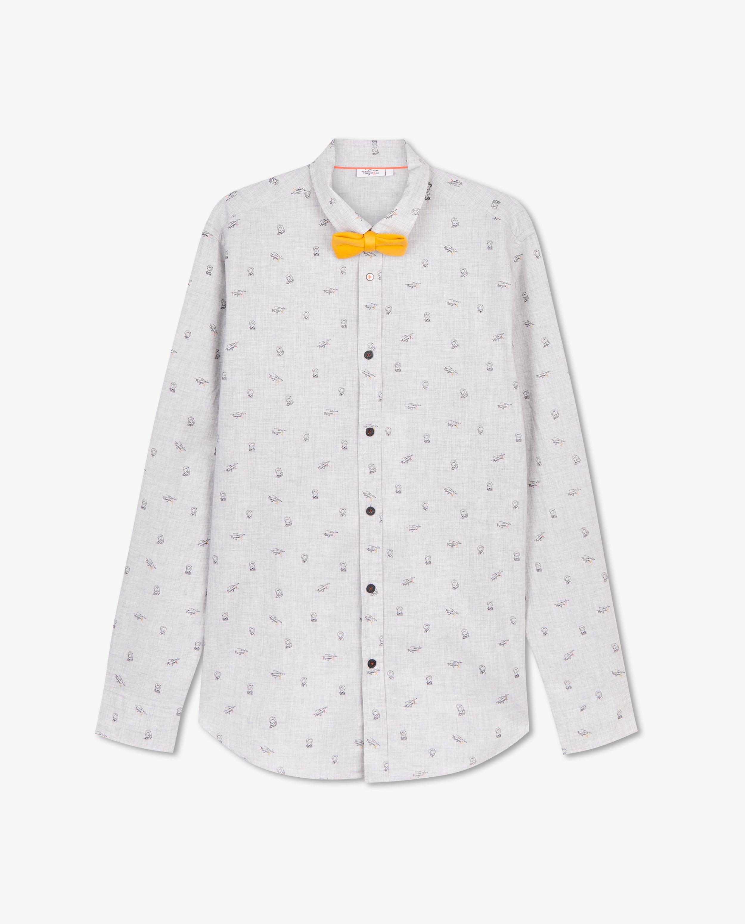 Chemises - Chemise grise avec nœud Dylan Haegens