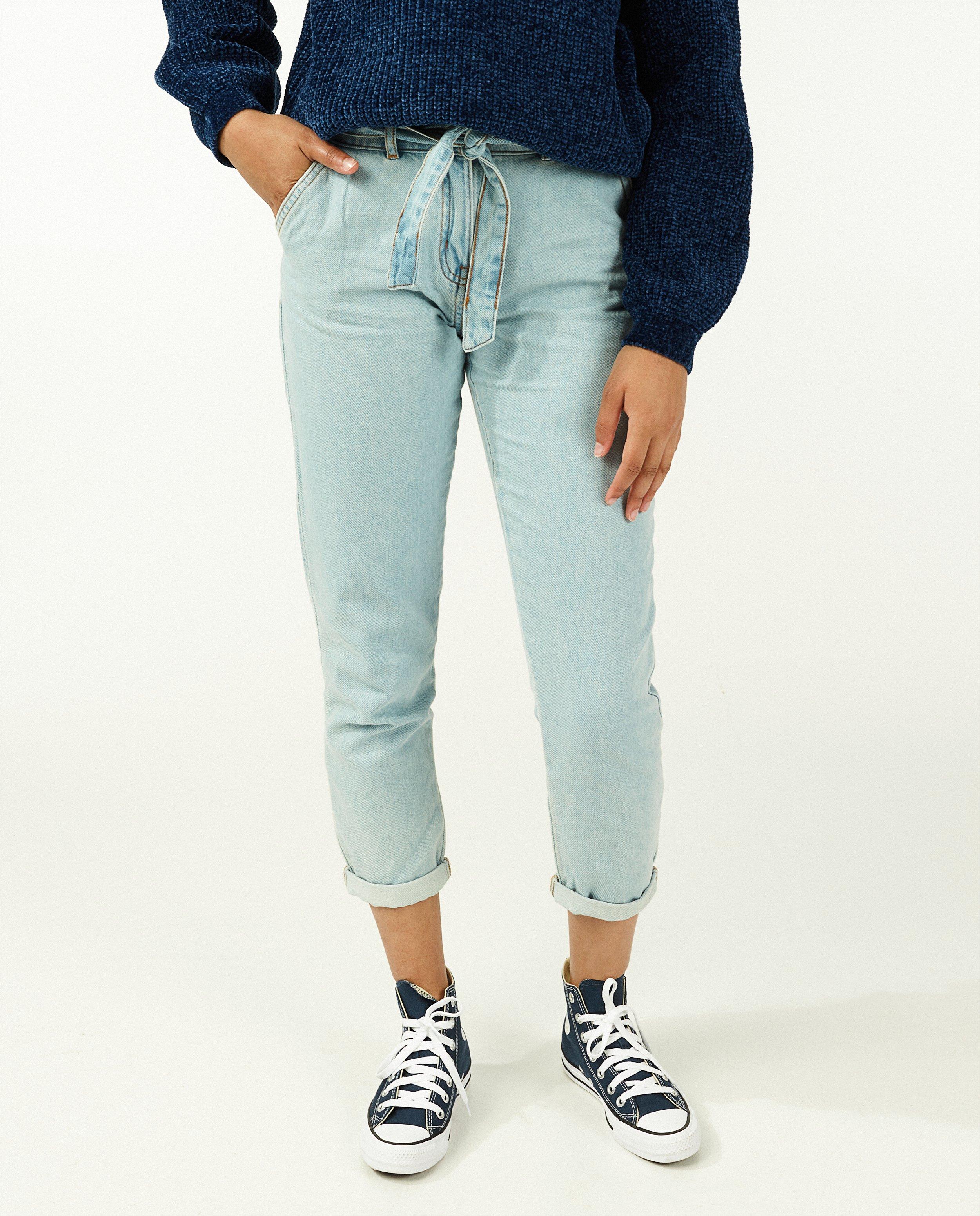 Jeans - Jeans bleu avec paperbag waist