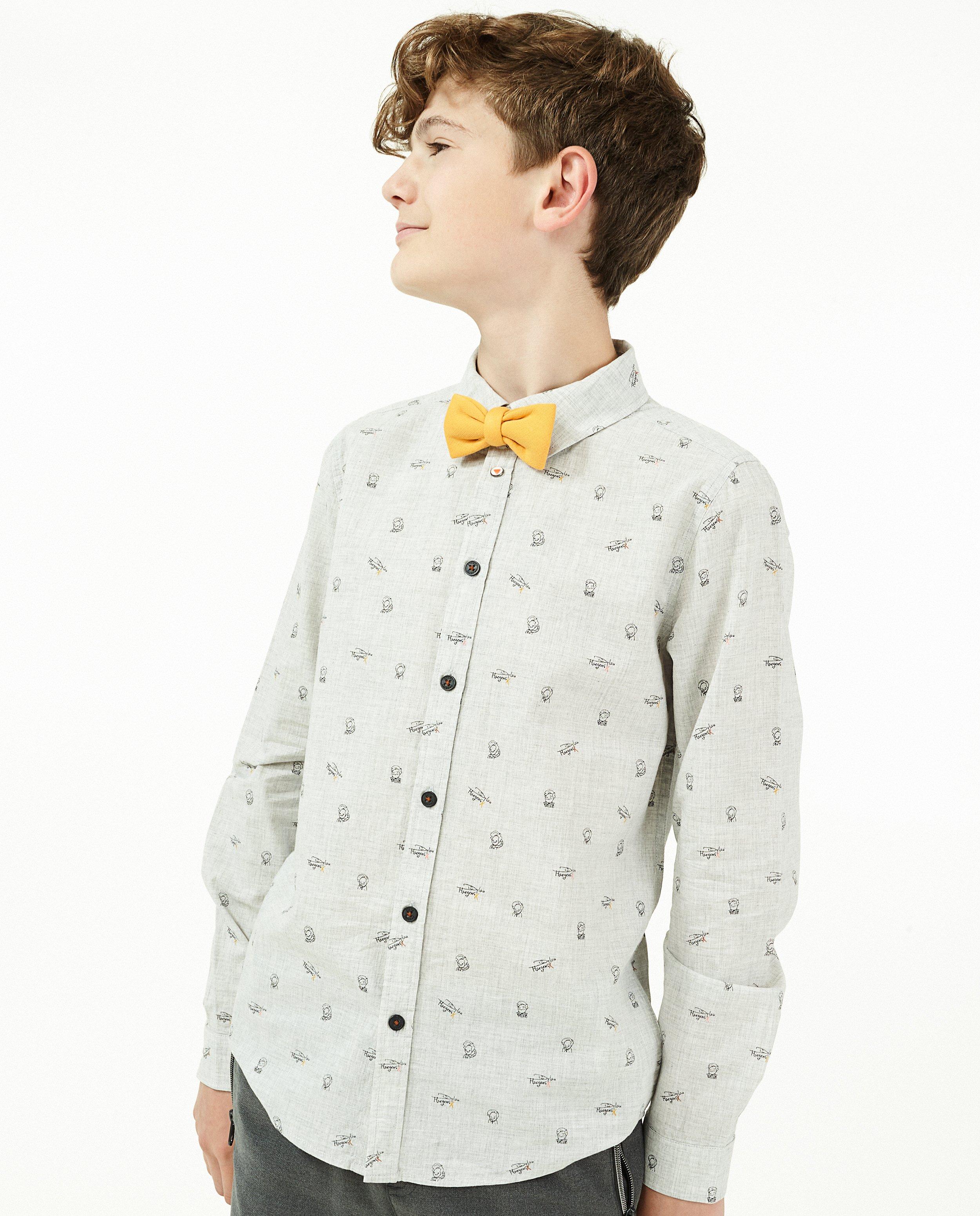 Grijs hemd met strikje Dylan Haegens