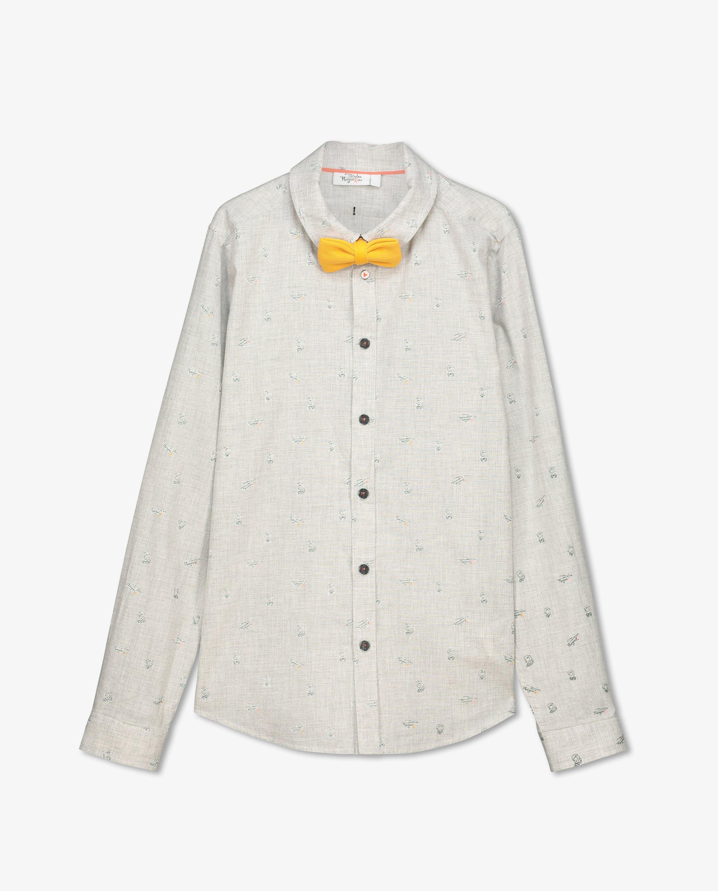 Hemden - Grijs hemd met strikje Dylan Haegens