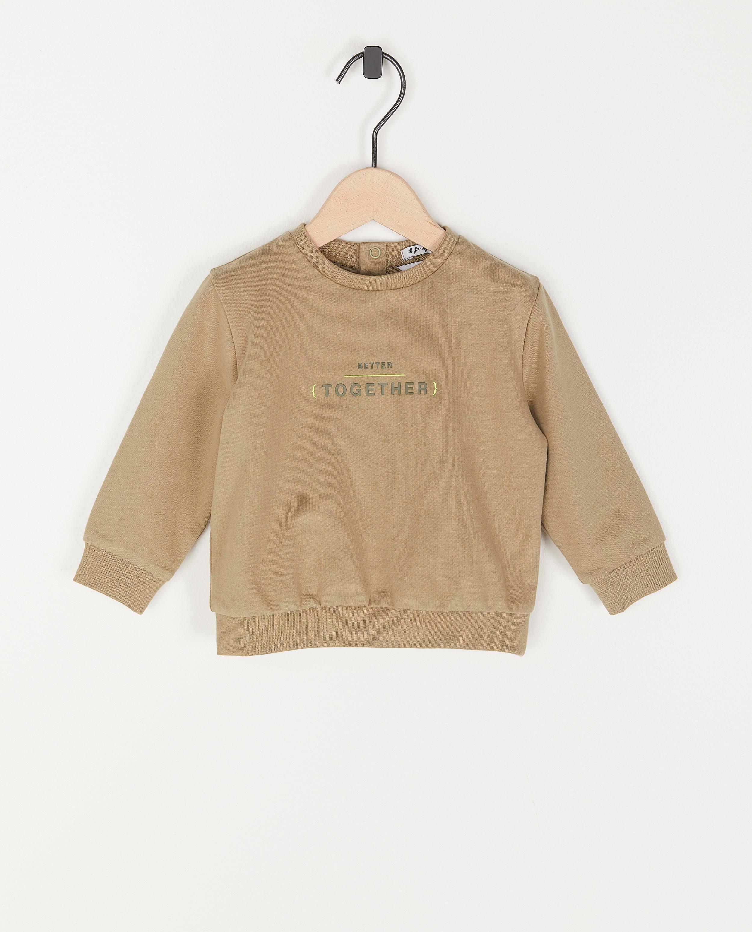 Groene sweater met opschrift unisex - stretch - Familystories