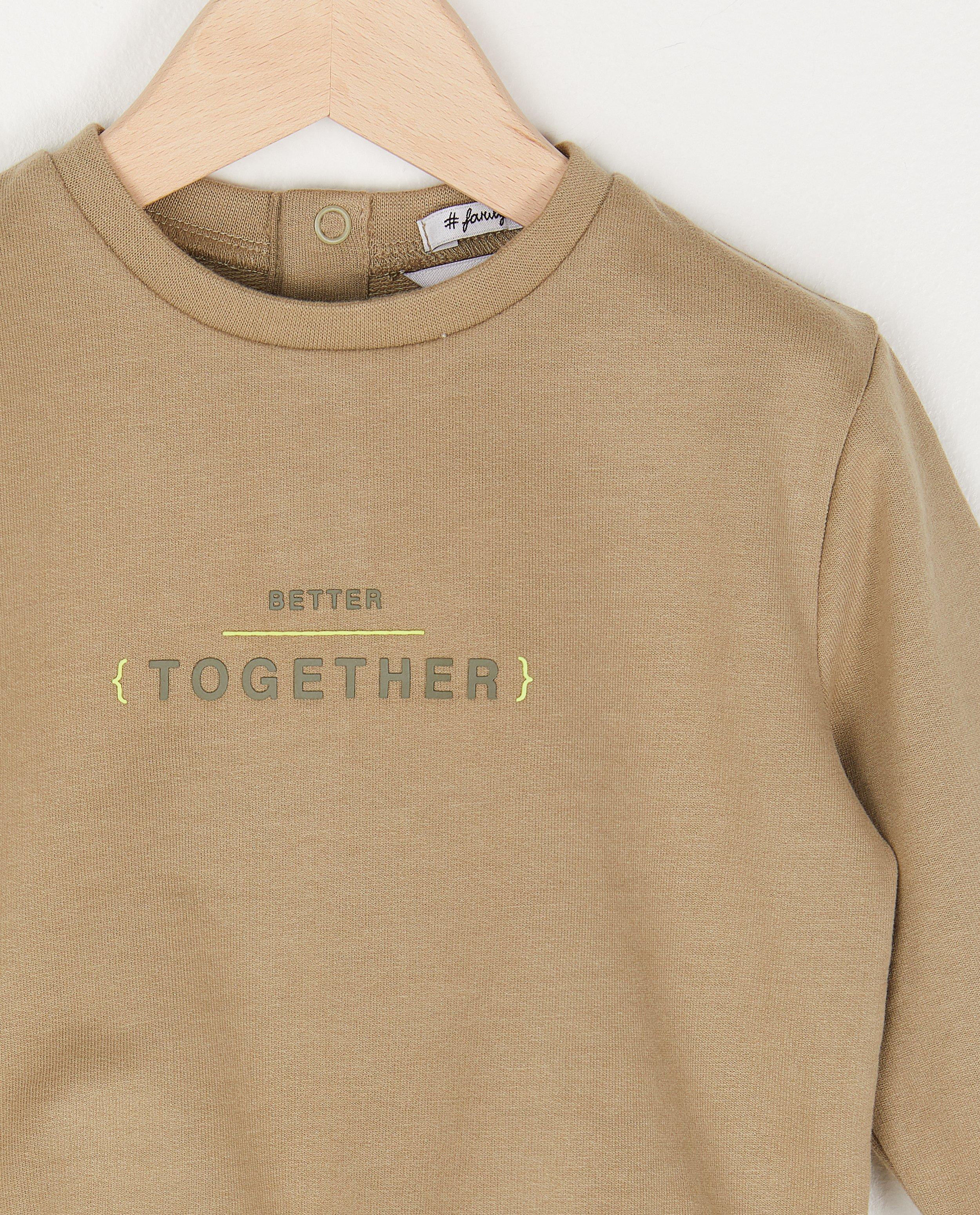 Sweaters - Groene sweater met opschrift unisex