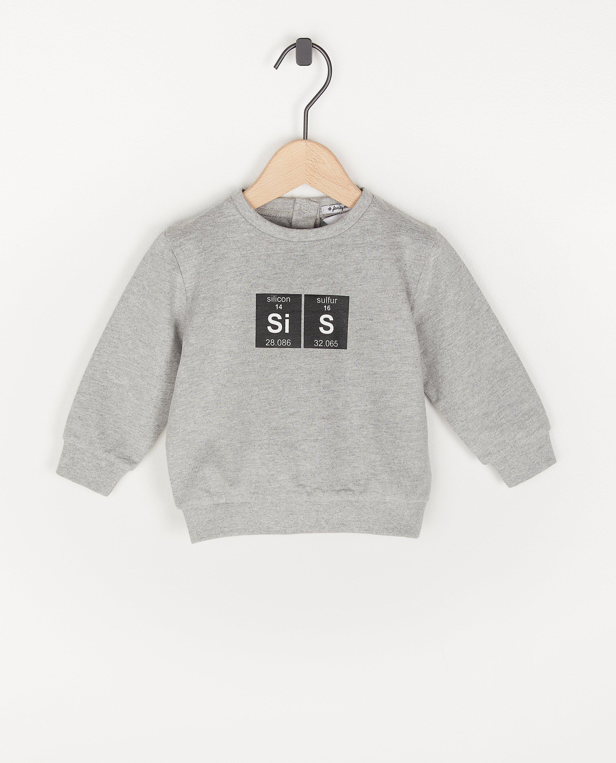 Grijze sweater met print - moleculen - Familystories