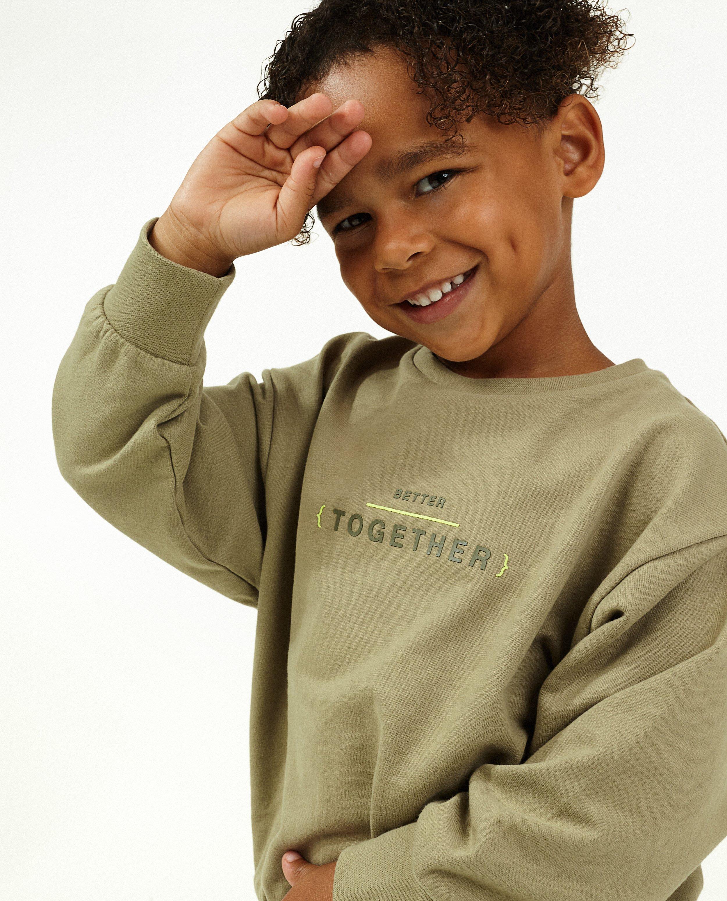 Sweats - Sweat vert à inscription unisexe