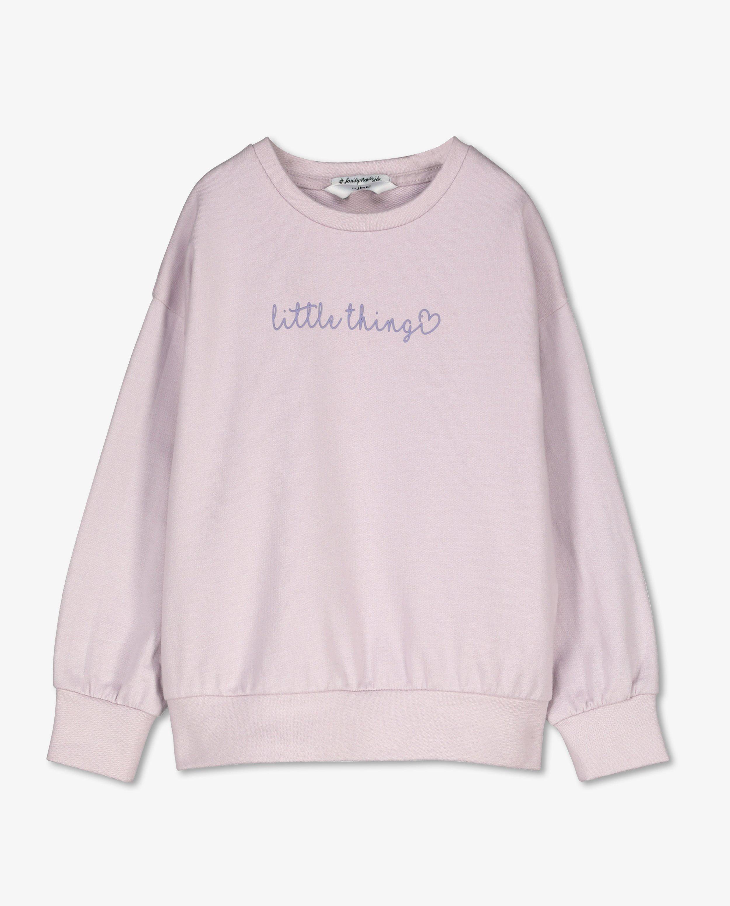 Sweaters - Lila unisex sweater met opschrift