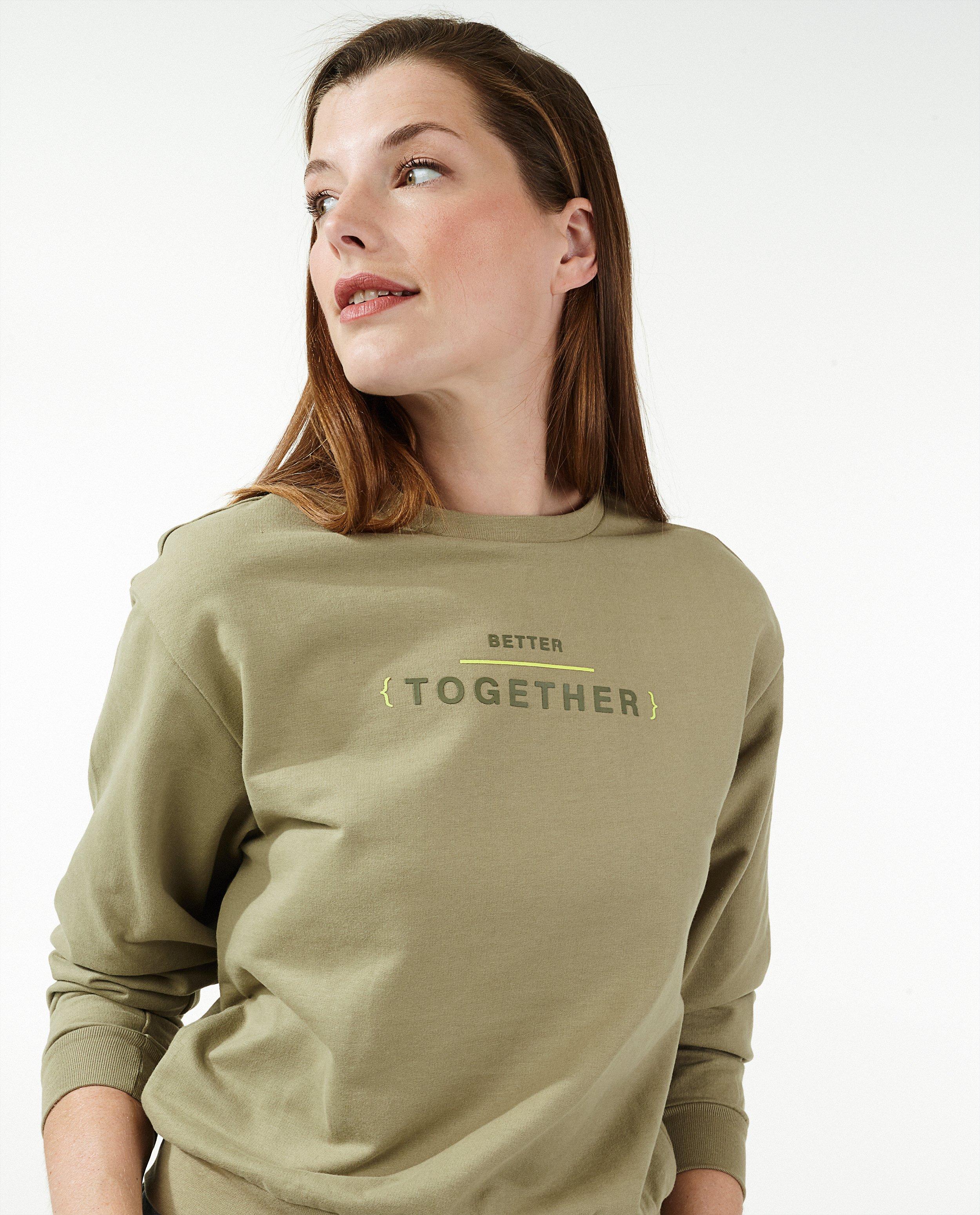 Sweaters - Groene sweater met opschrift