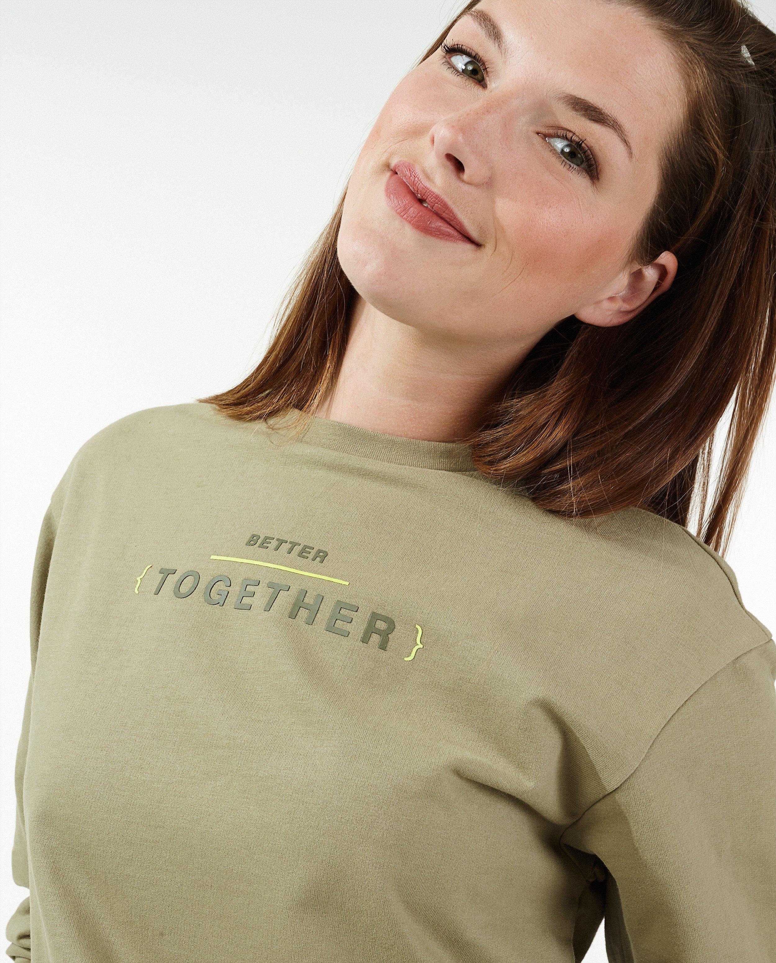 Sweaters - Groene sweater met opschrift