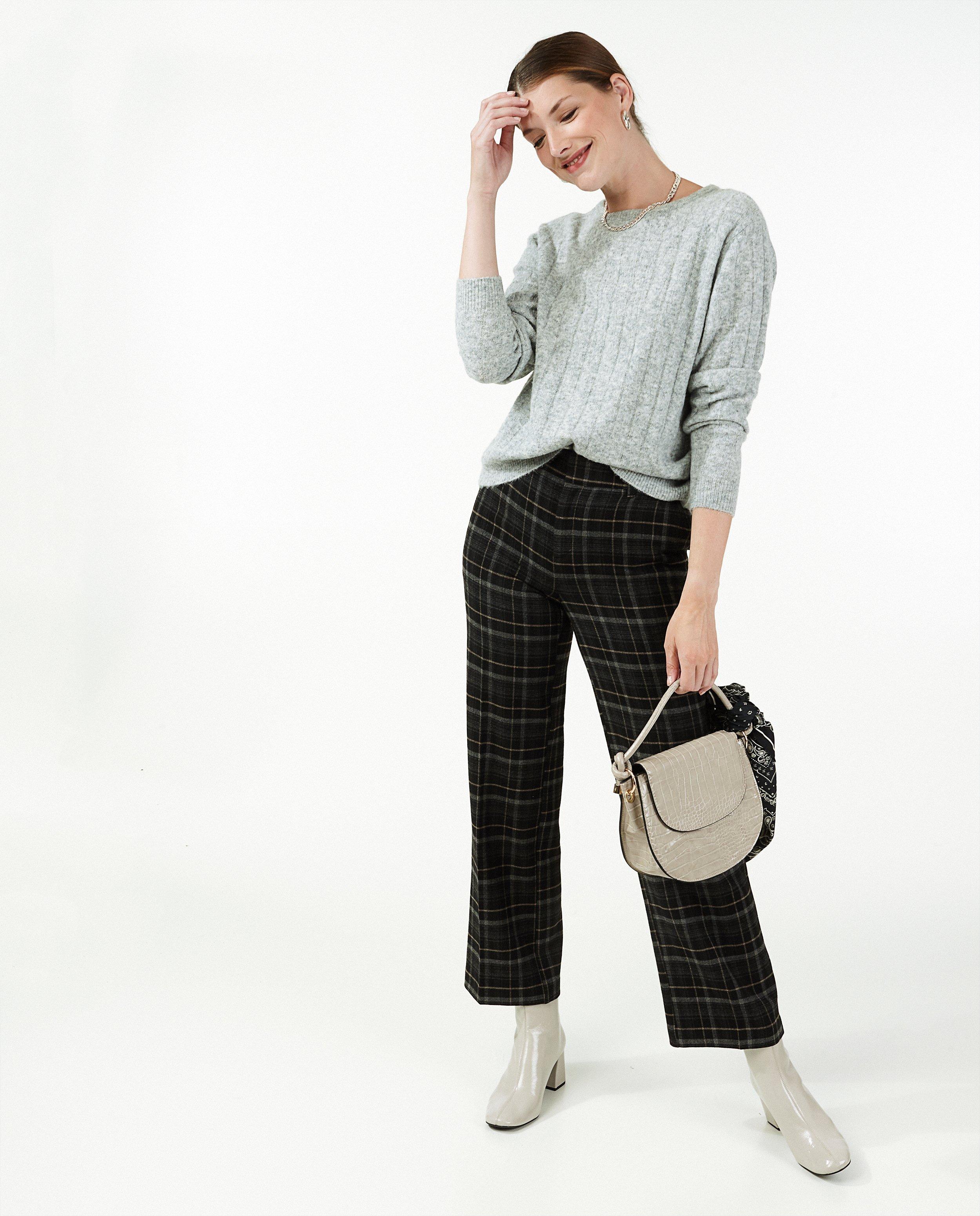 Pull gris chiné Sora - côtelé - Sora