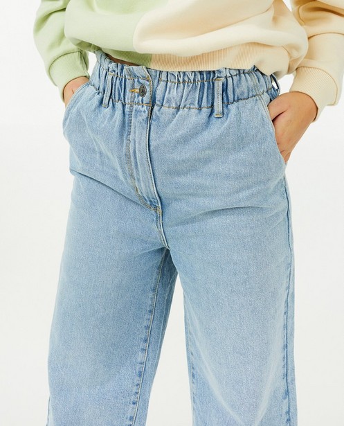 Jeans - Blauwe jeans met paperbag waist