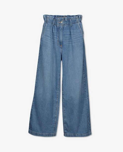 Jeans - Blauwe jeans met paperbag waist