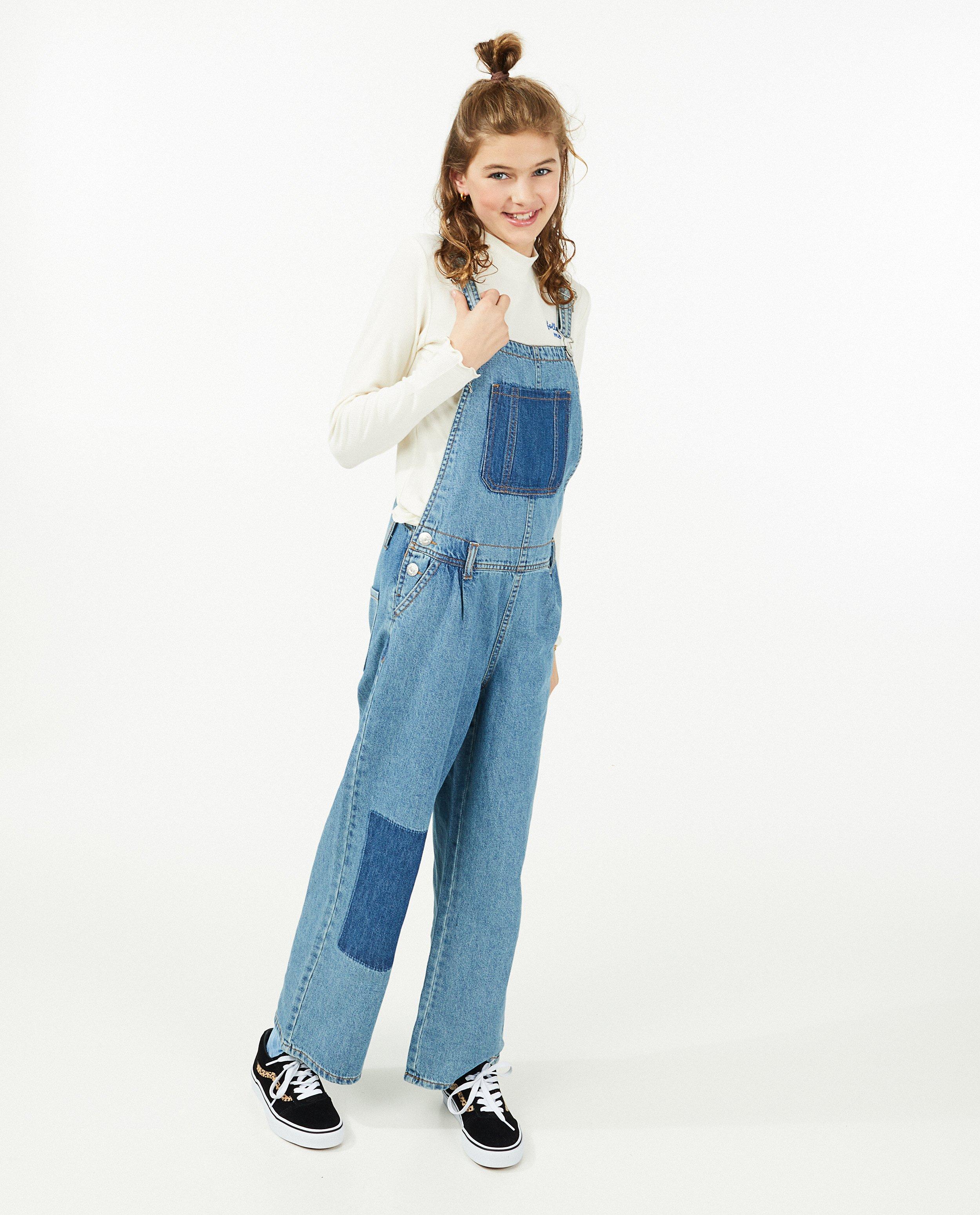 Salopette bleue en denim - à jambes larges - Fish & Chips