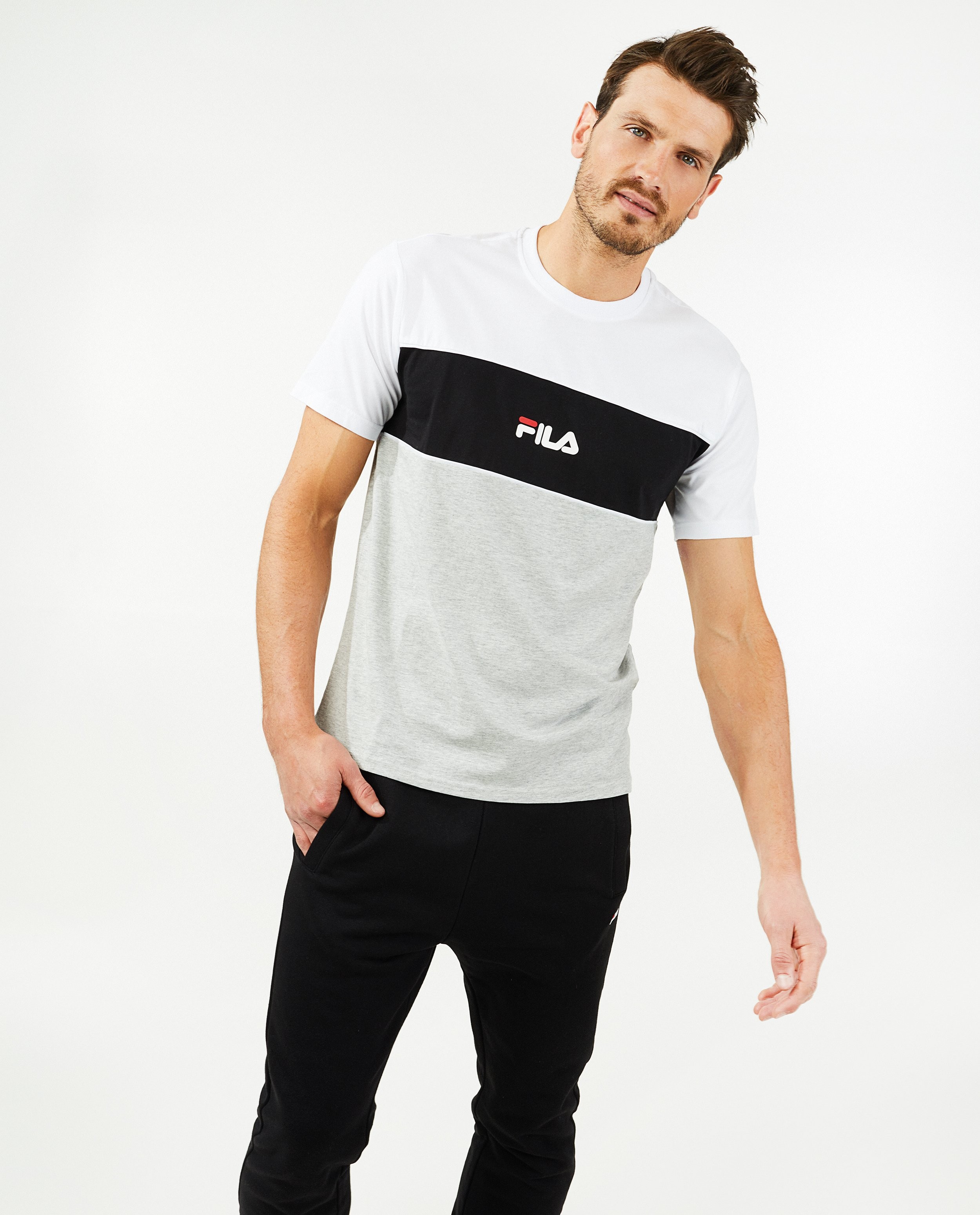 op gang brengen levend Bank Wit T-shirt met color block Fila en logo Fila | JBC België België