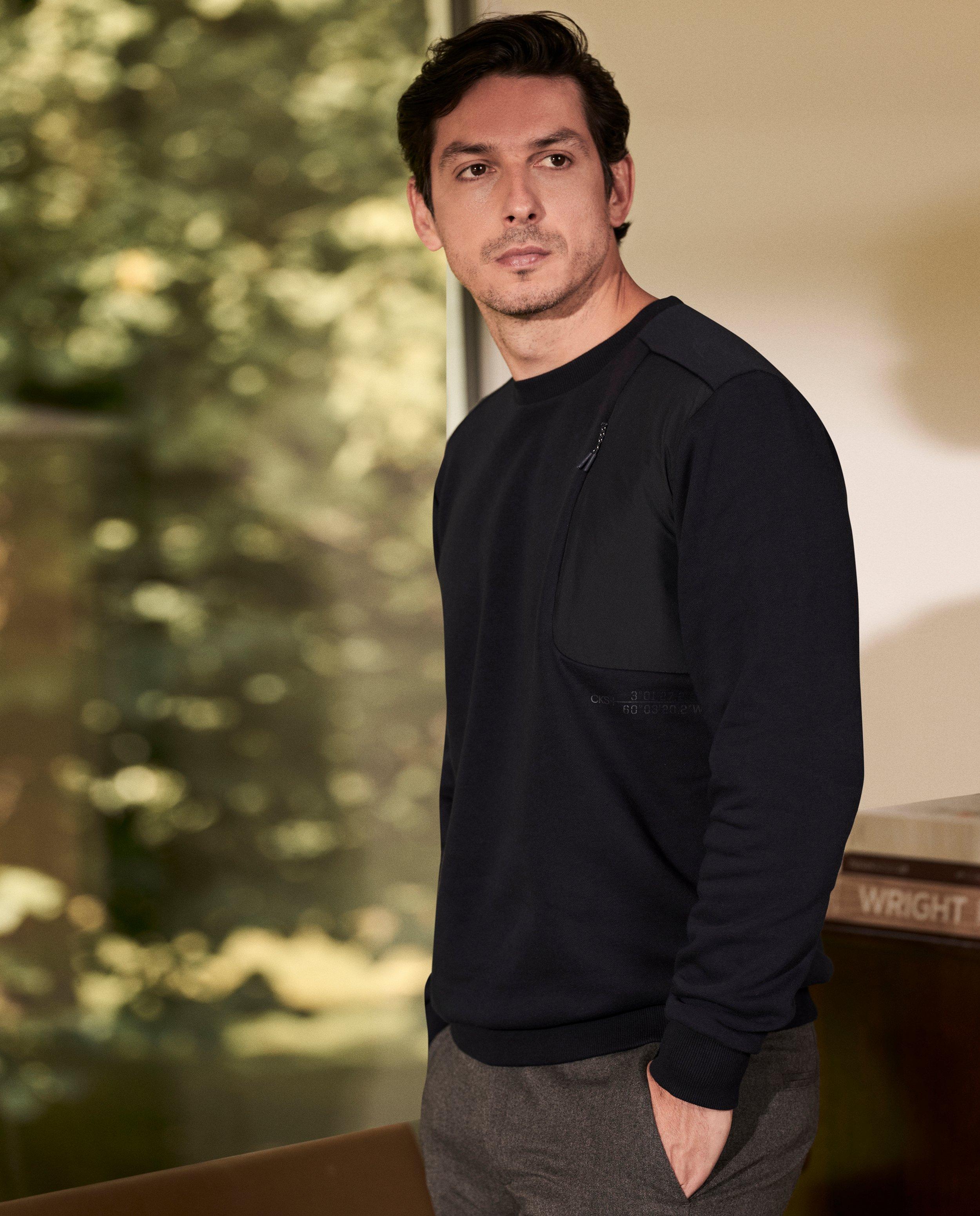 Blauwe sweater CKS x Marcelo Ballardin - met borstzak - CKS