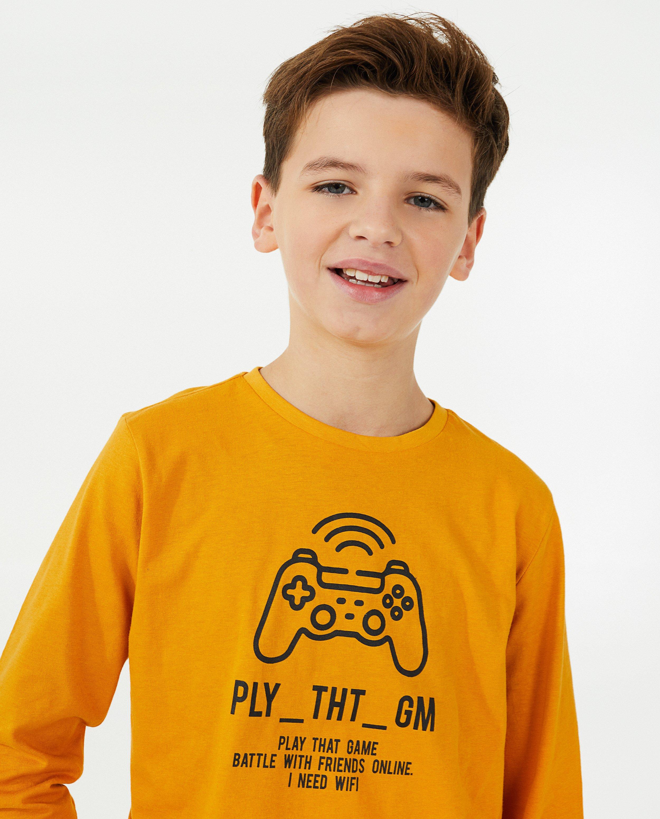 T-shirts - Grijze longsleeve met print BESTies 