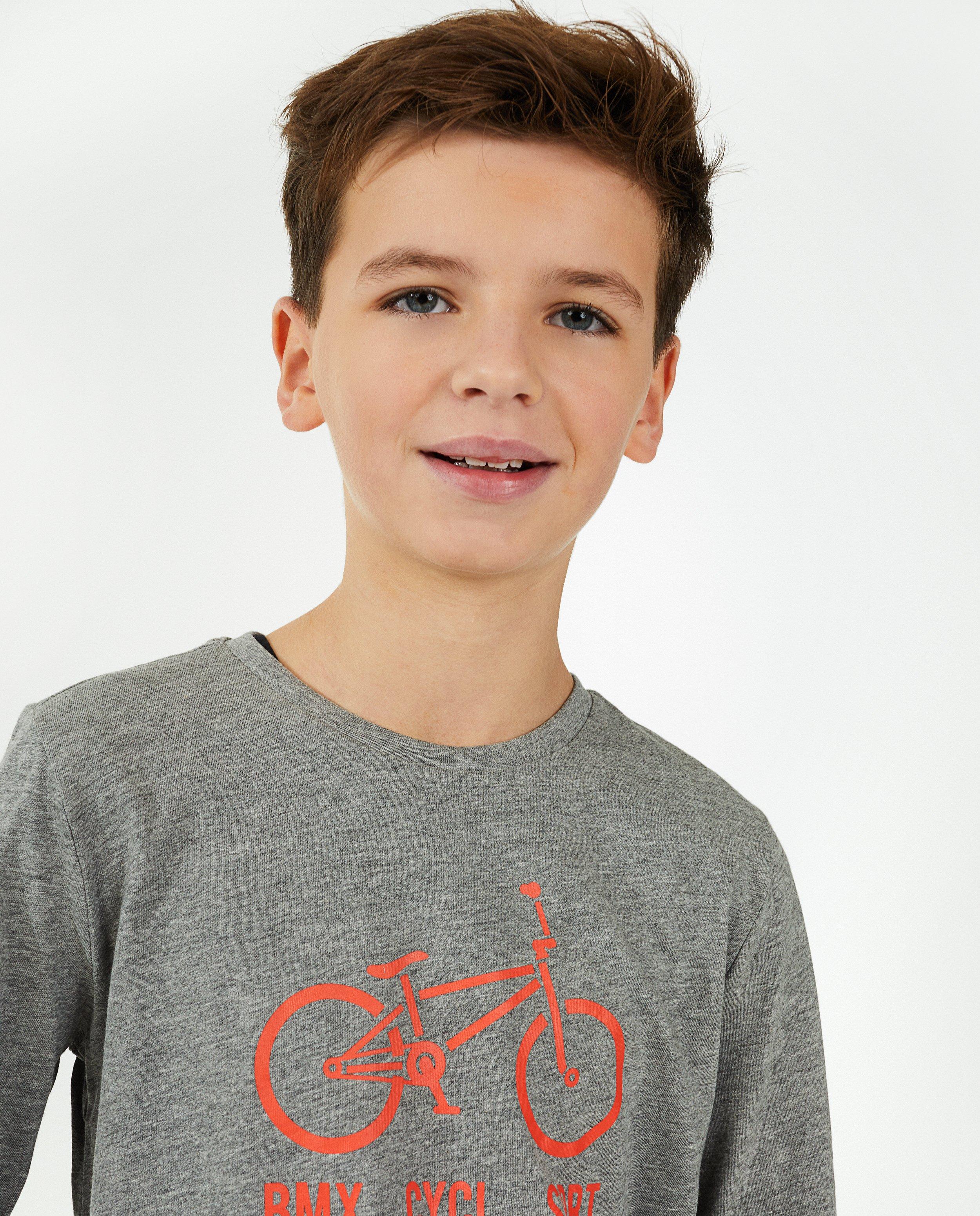 T-shirts - Grijze longsleeve met print BESTies 