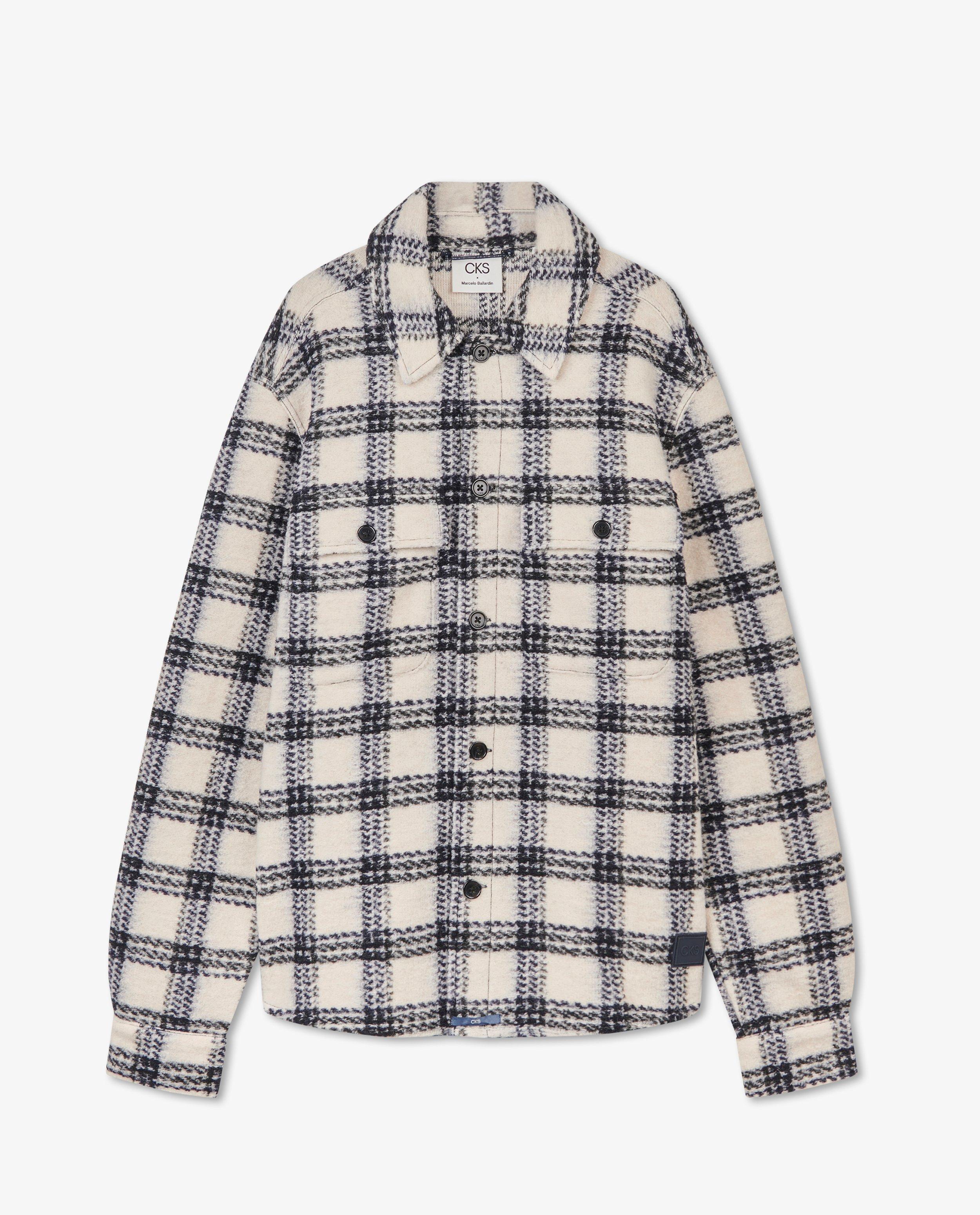 Cardigans - Wit vest met ruiten CKS x Marcelo Ballardin