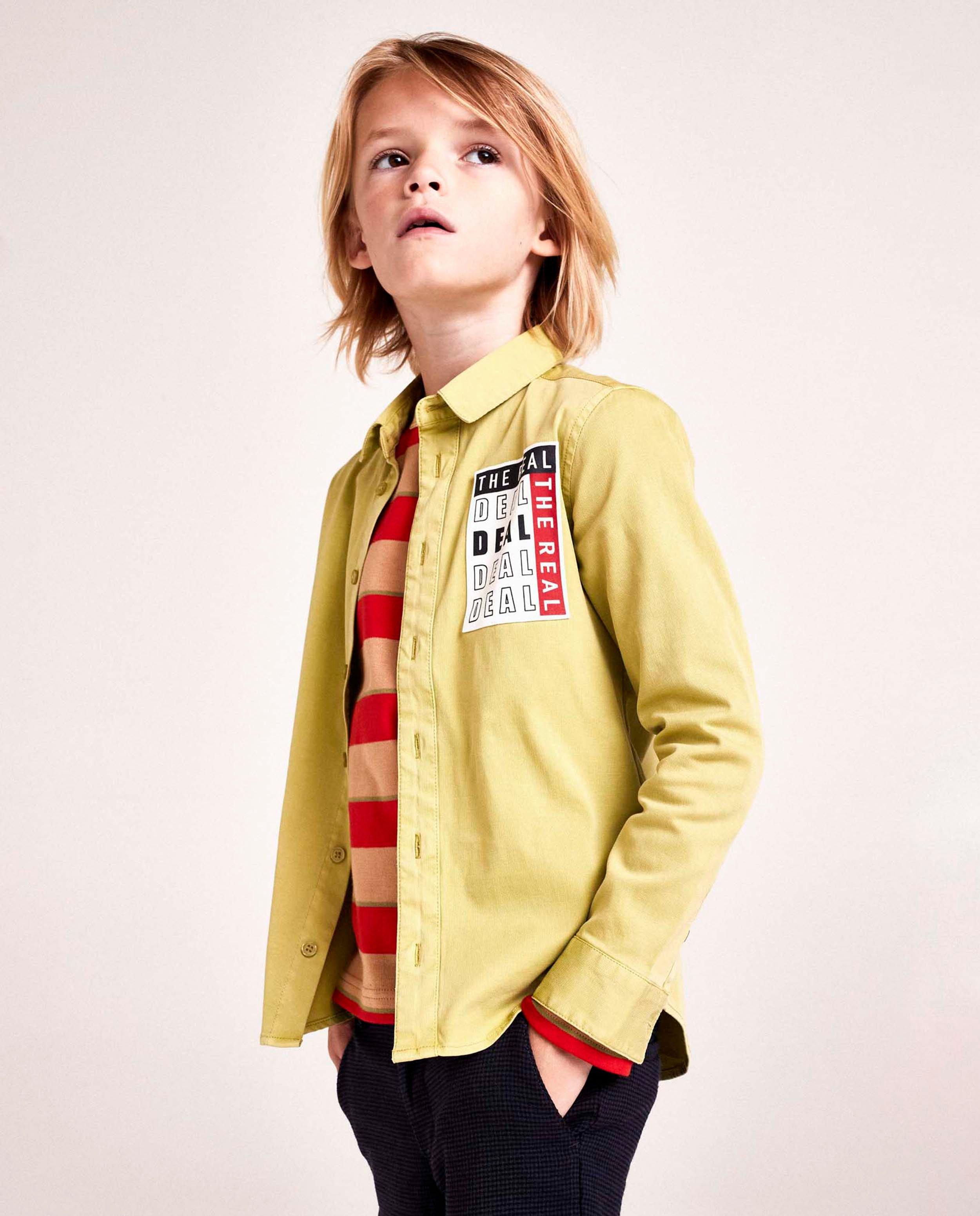 Chemise vert pâle à imprimé CKS - avec écusson - CKS