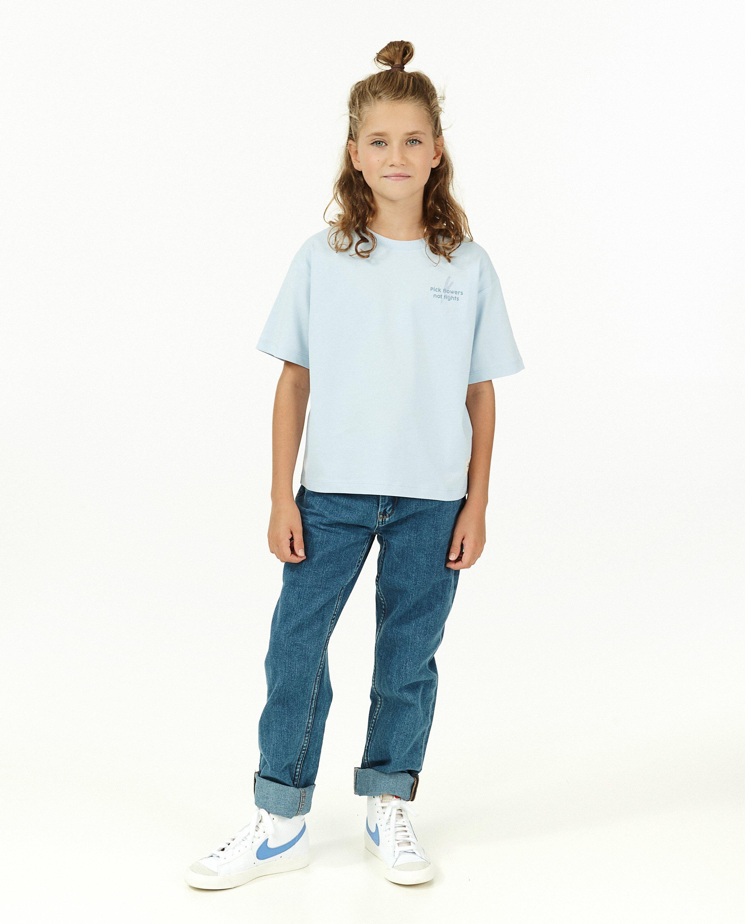 Biokatoenen T-shirt met opschrift I AM - met natural dye - I AM