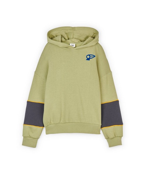 Sweaters - Groene hoodie met color block CKS