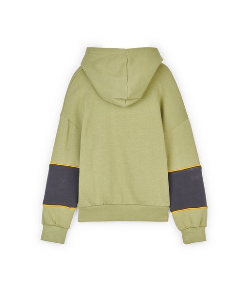 Sweaters - Groene hoodie met color block CKS