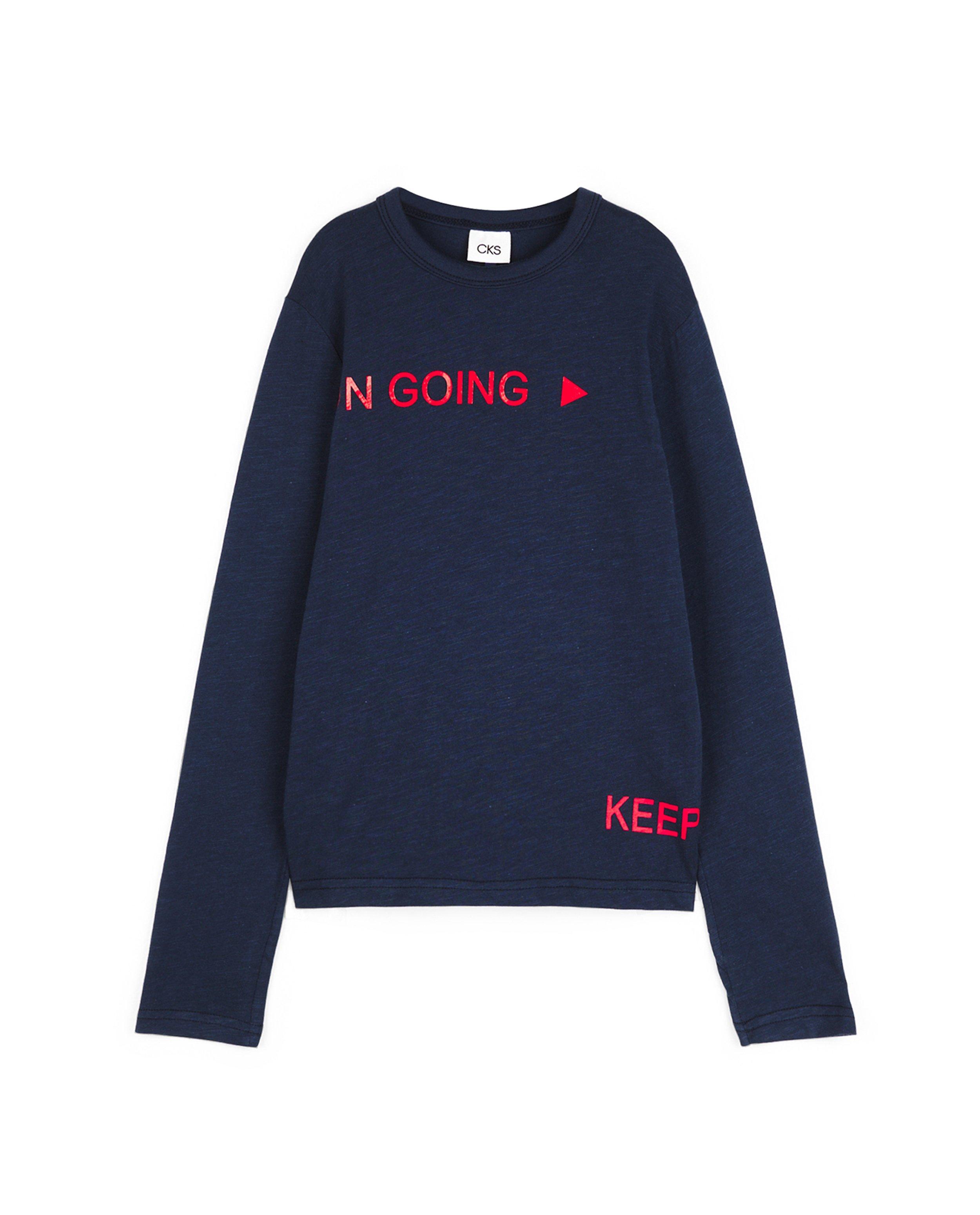 Blauwe longsleeve met opschrift CKS - stretch - CKS