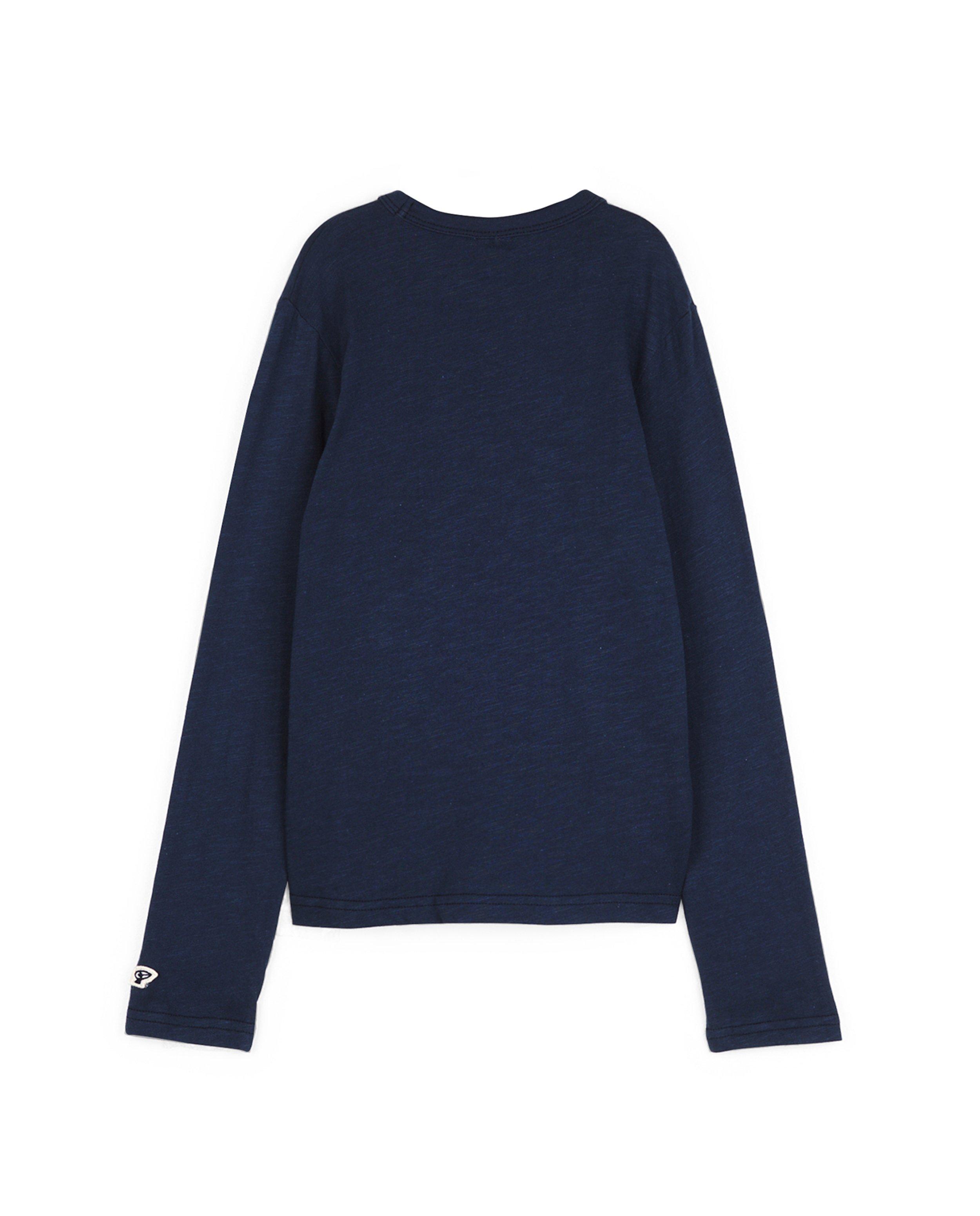 T-shirts - Blauwe longsleeve met opschrift CKS