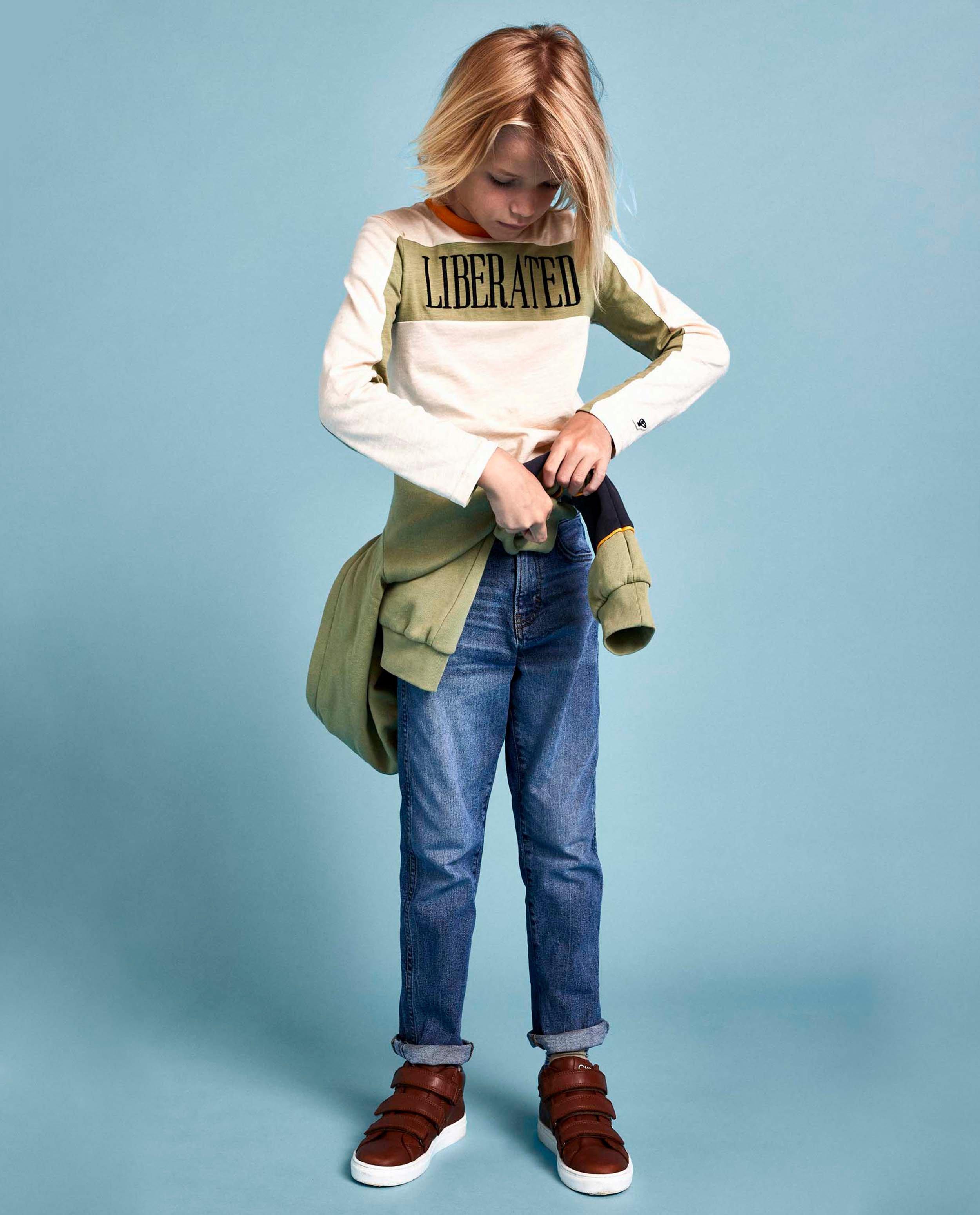 Beige longsleeve met opschrift CKS - stretch - CKS