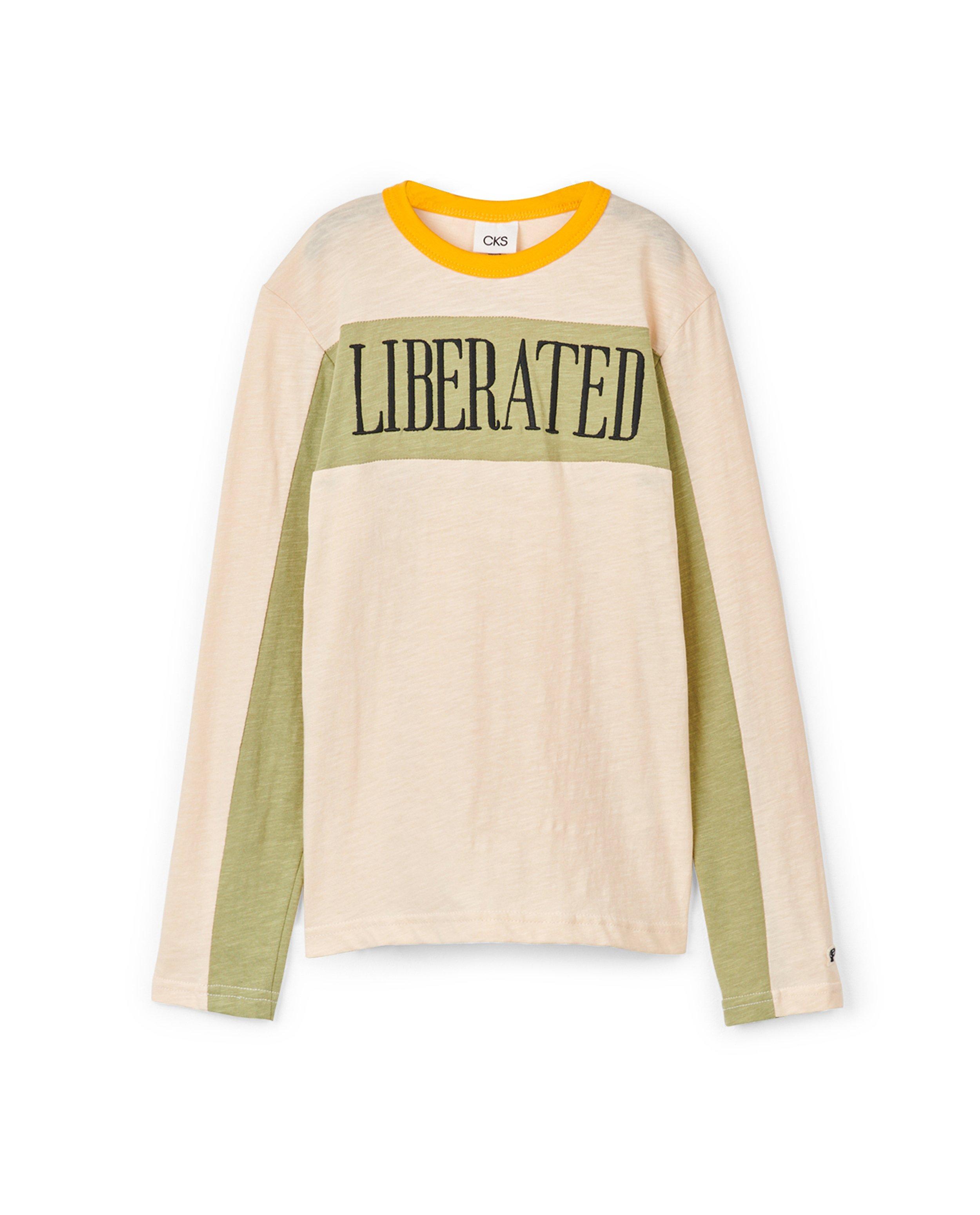 T-shirts - Haut beige à manches longues avec inscription CKS