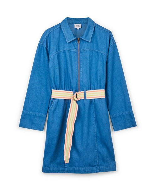 Robes - Robe bleue avec une ceinture CKS