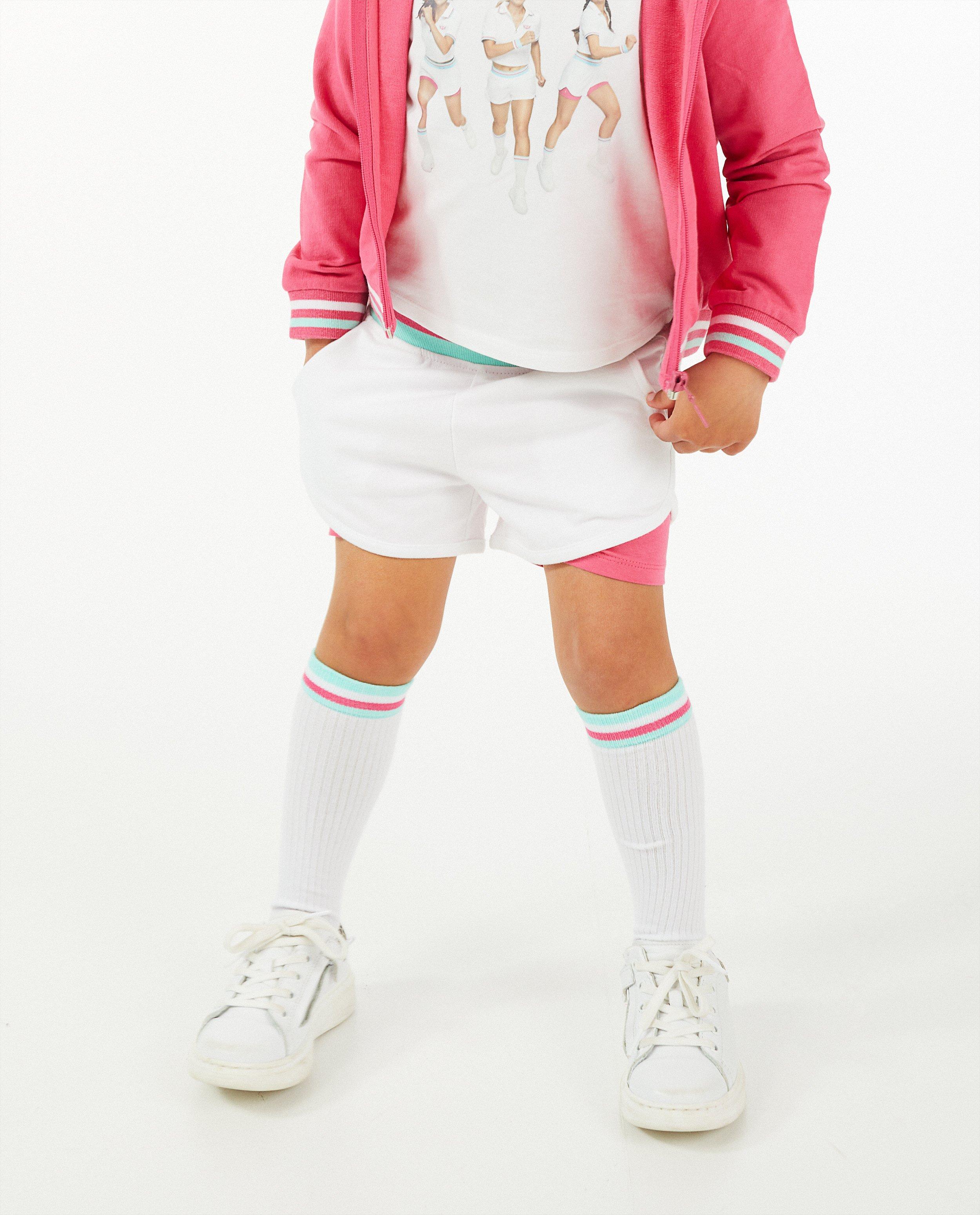 Shorten - Wit-roze sweatshort K3