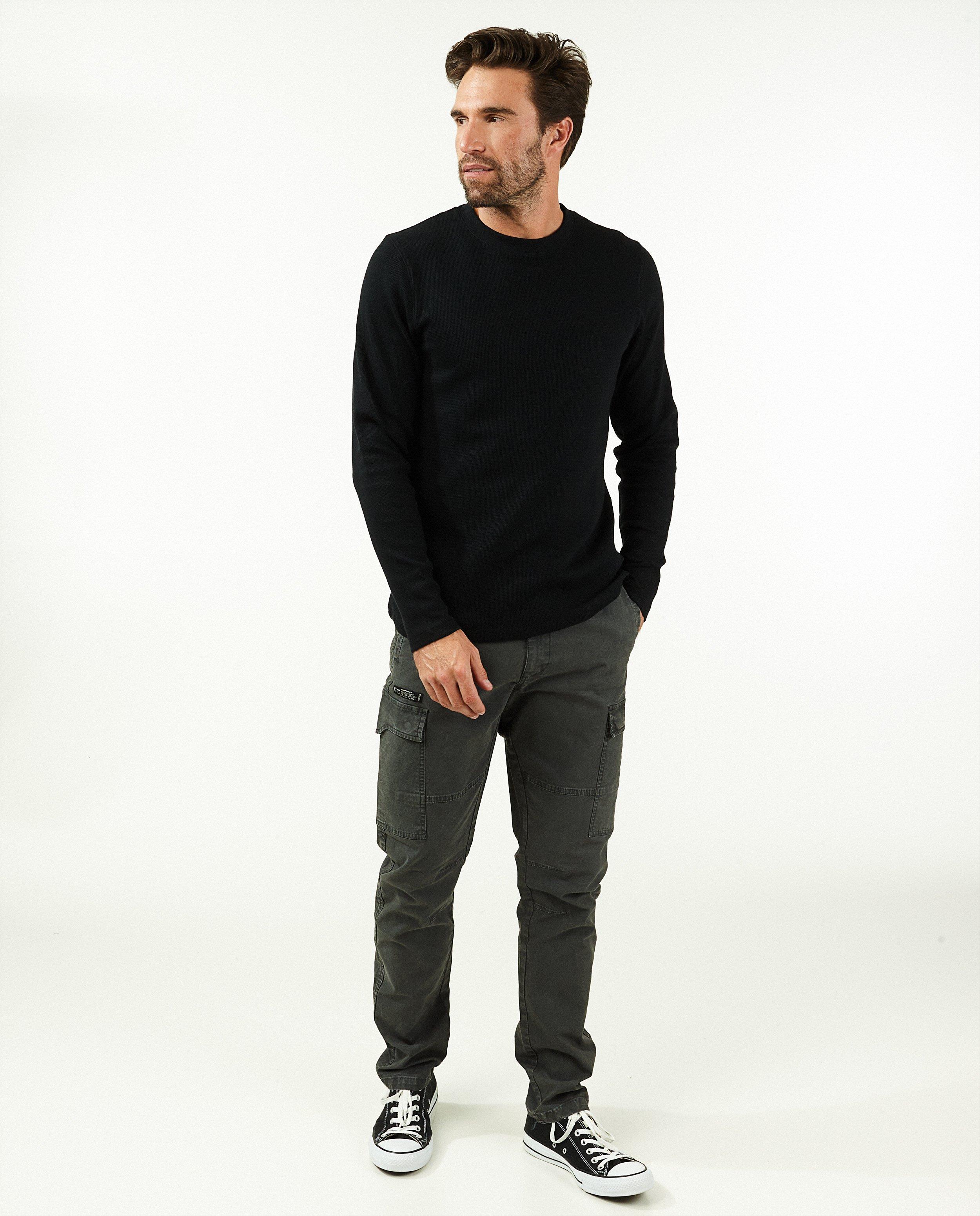 Pantalon cargo gris foncé - avec des poches à rabat - Quarterback