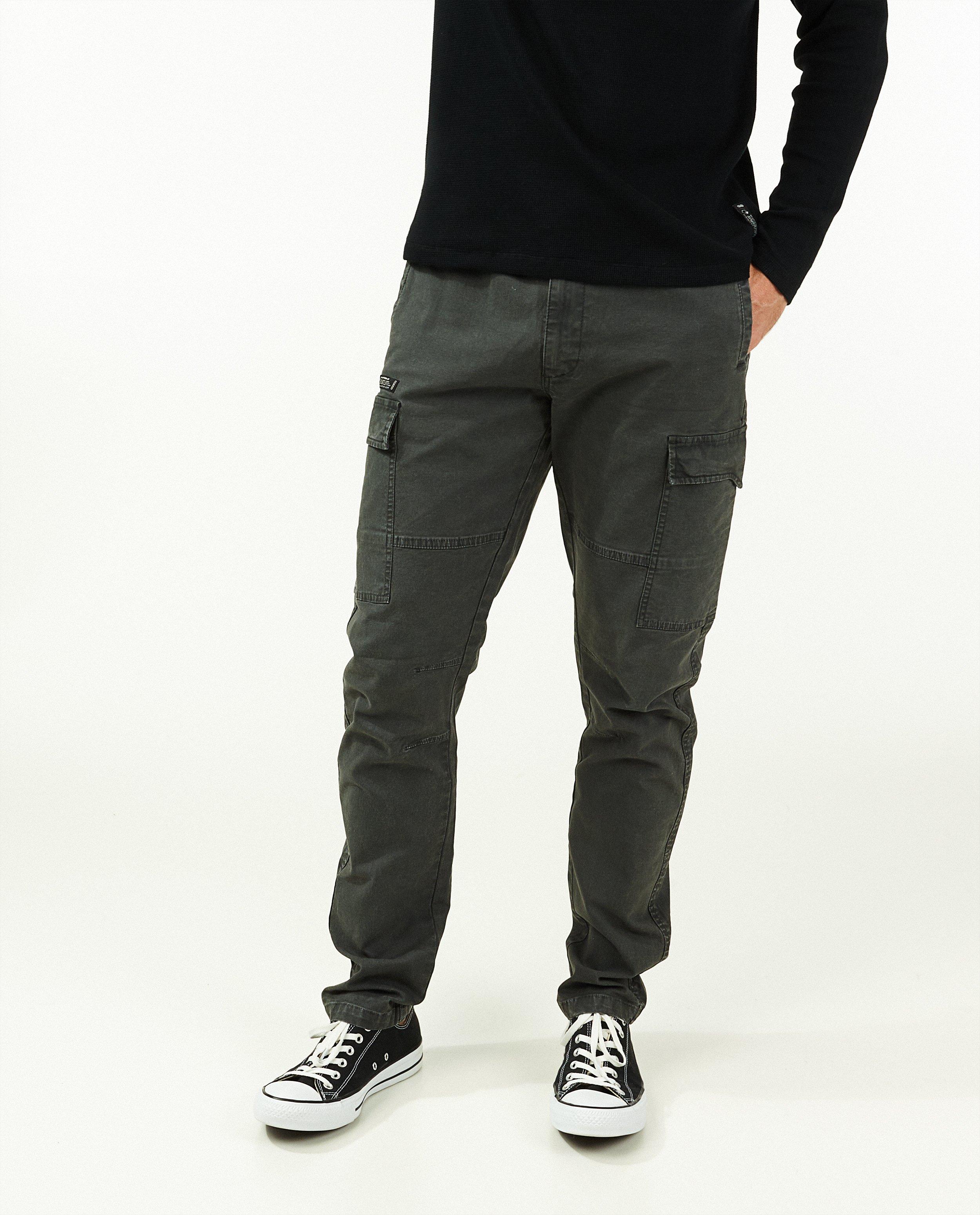 Pantalons - Pantalon cargo gris foncé