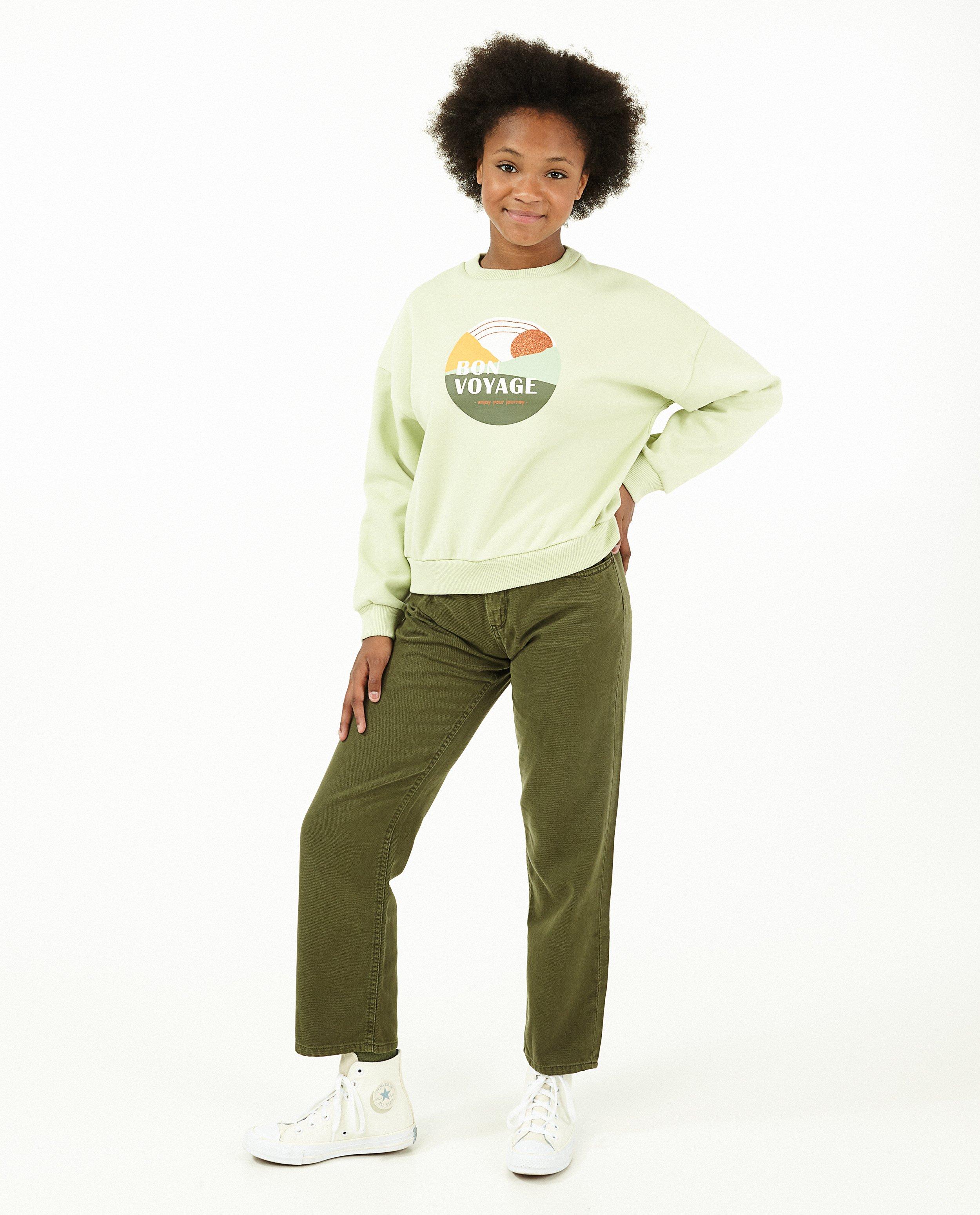 Pantalon droit vert Lene - toucher doux - Fish & Chips