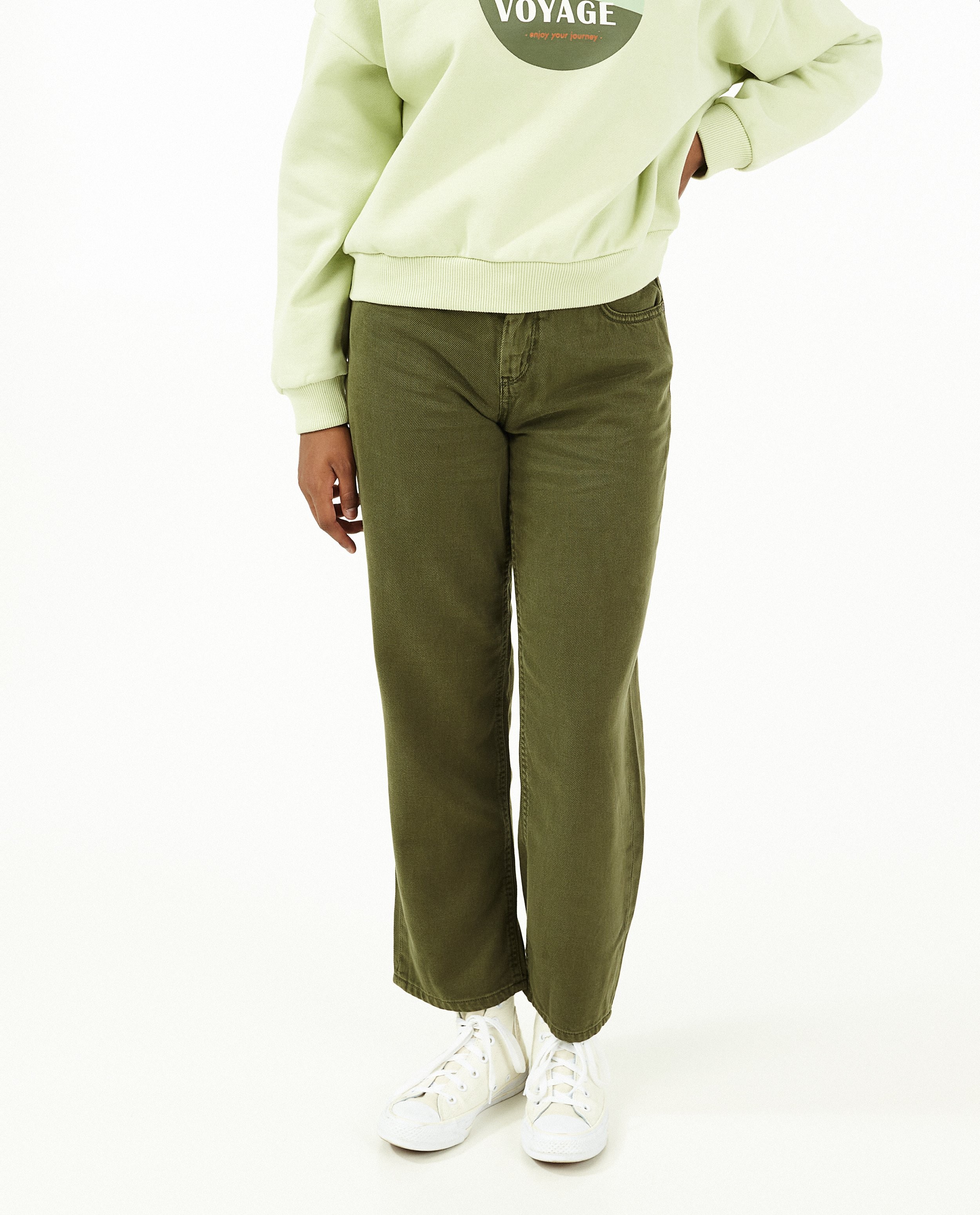 Jeans - Pantalon droit vert Lene