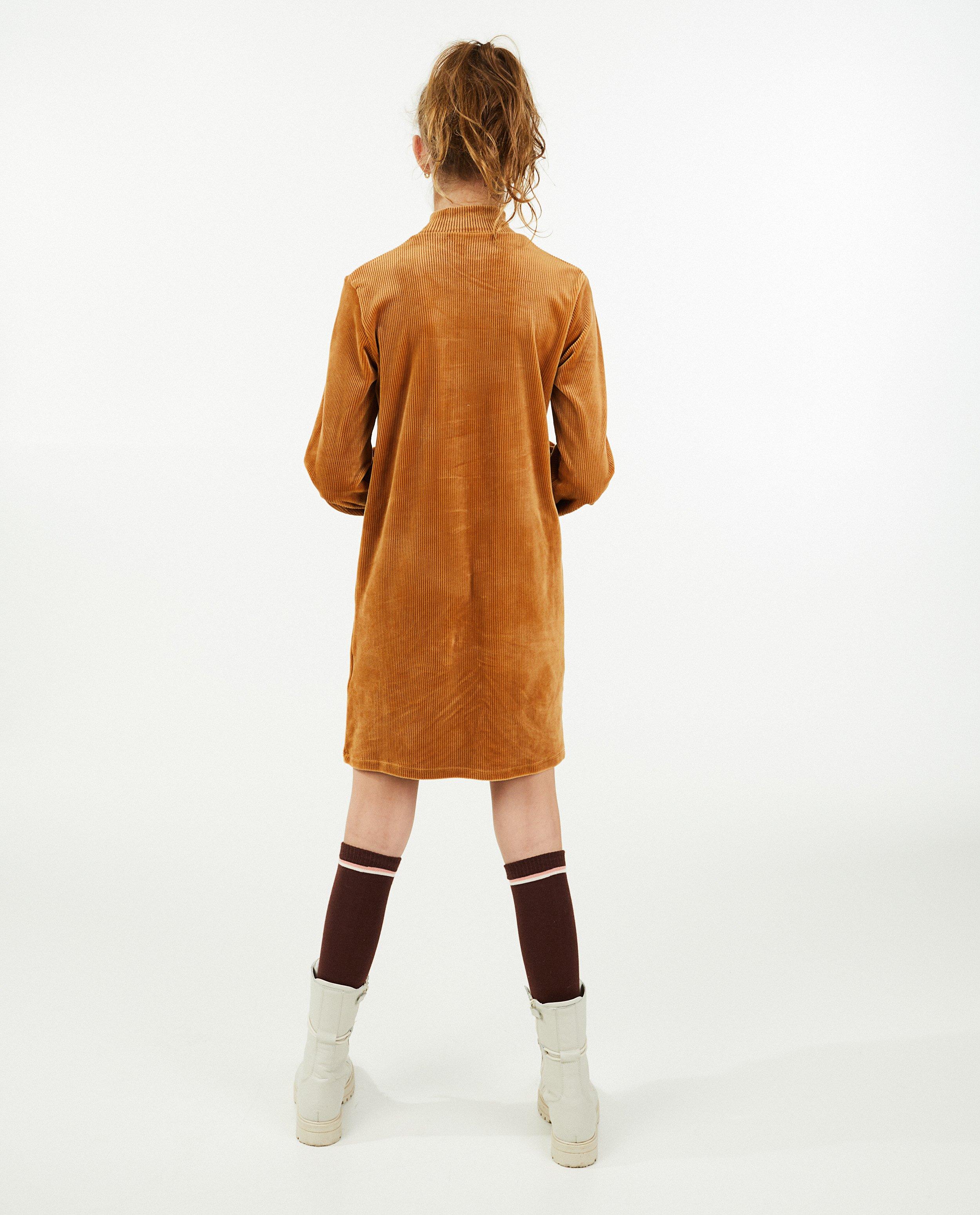 Robes - Robe bleue en velours côtelé