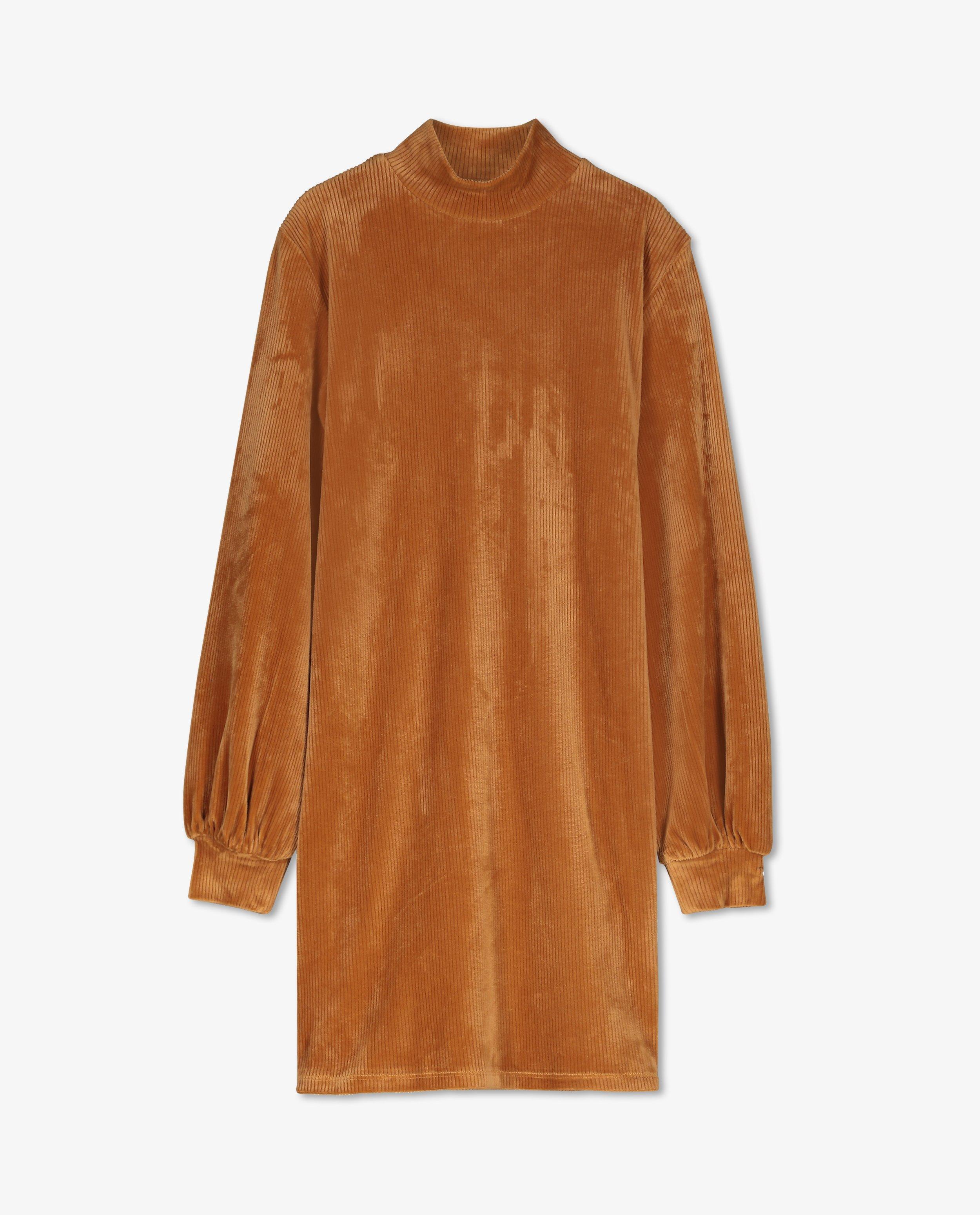Robes - Robe bleue en velours côtelé