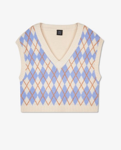 Blauwe debardeur met ruiten Blauwe debardeur met ruiten