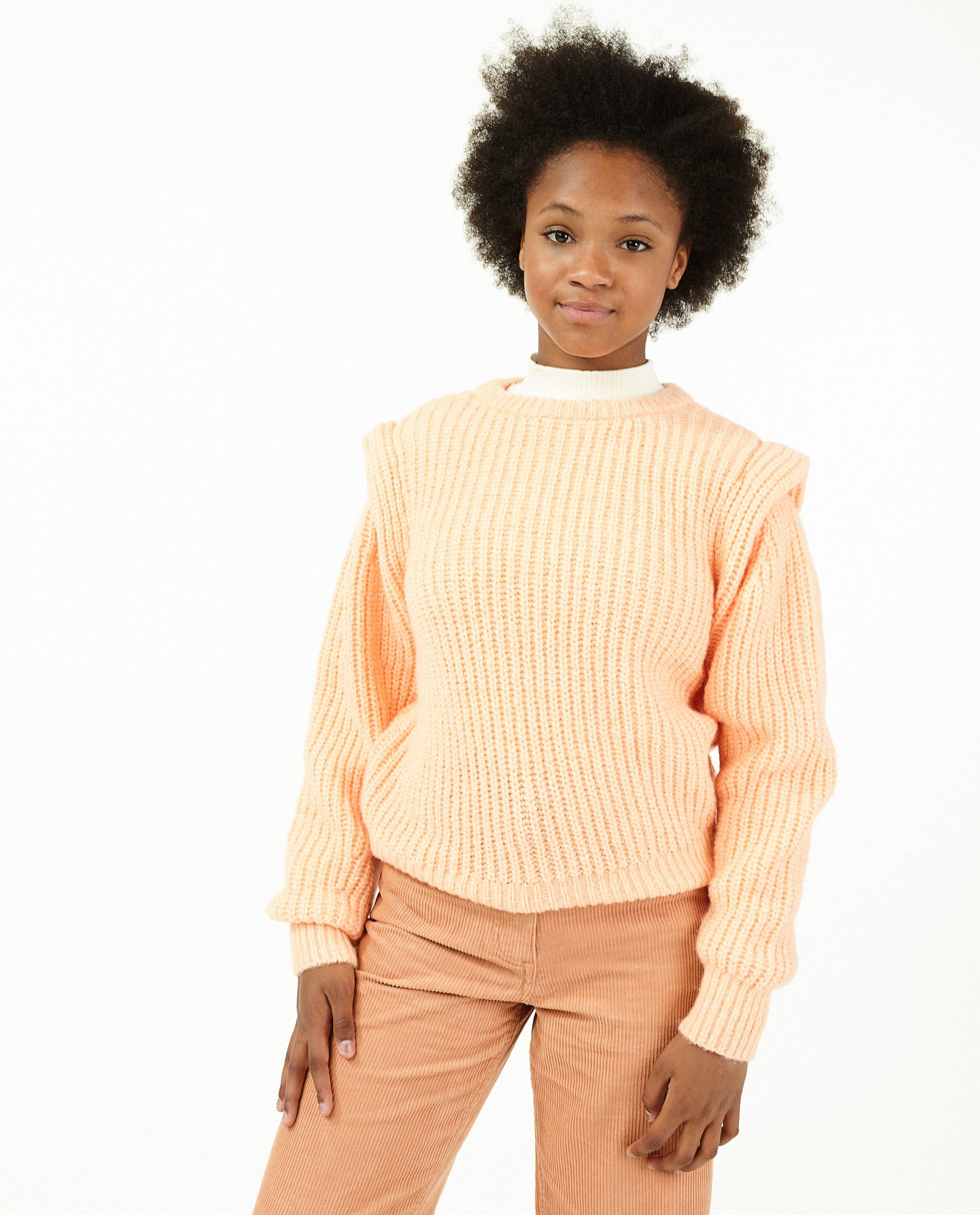 Pulls - Pull orange clair à volants