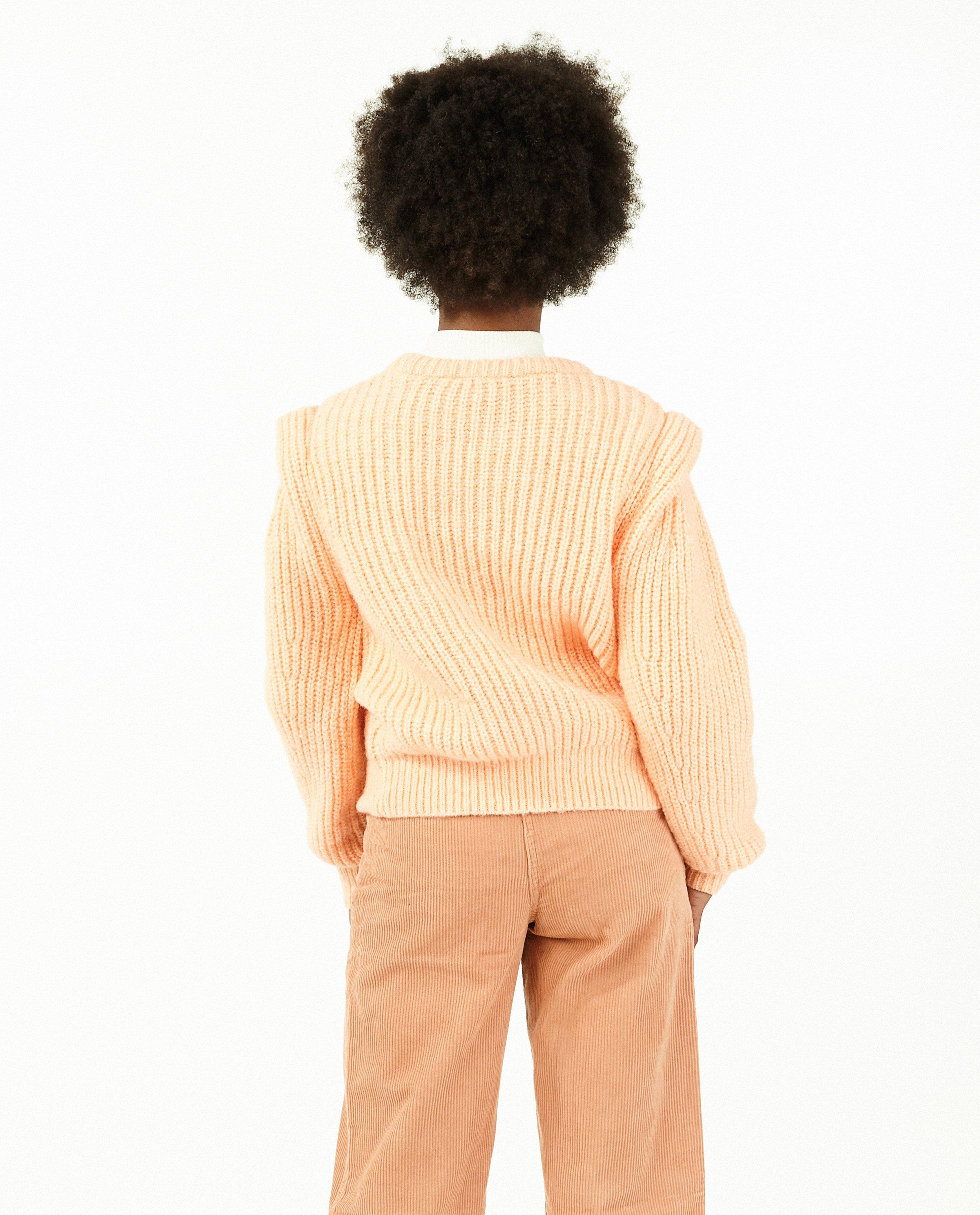 Pulls - Pull orange clair à volants