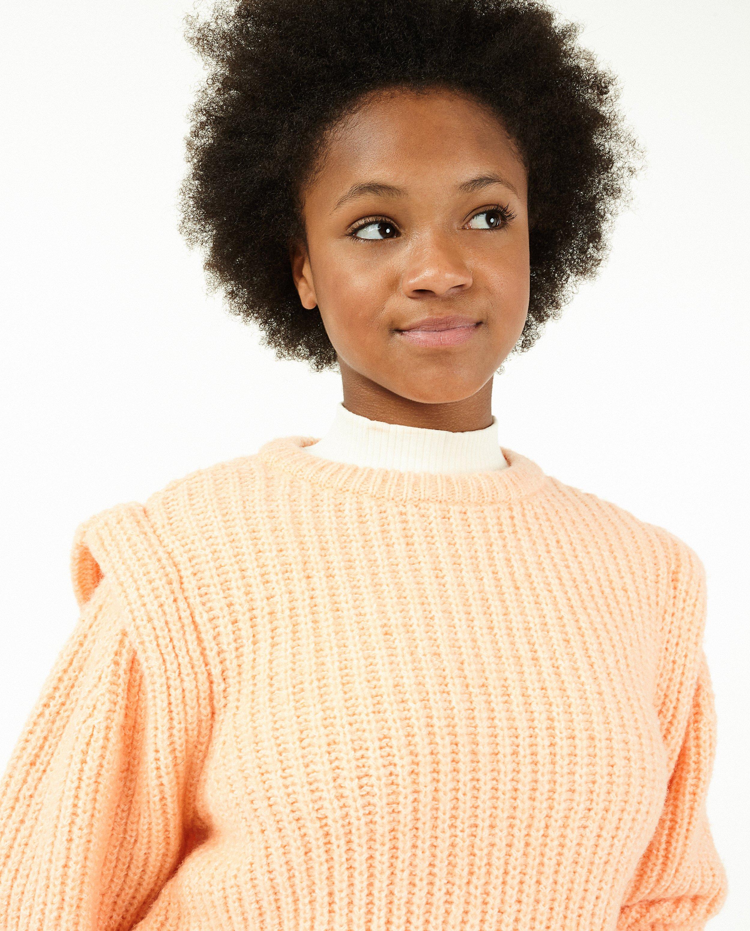 Pulls - Pull orange clair à volants