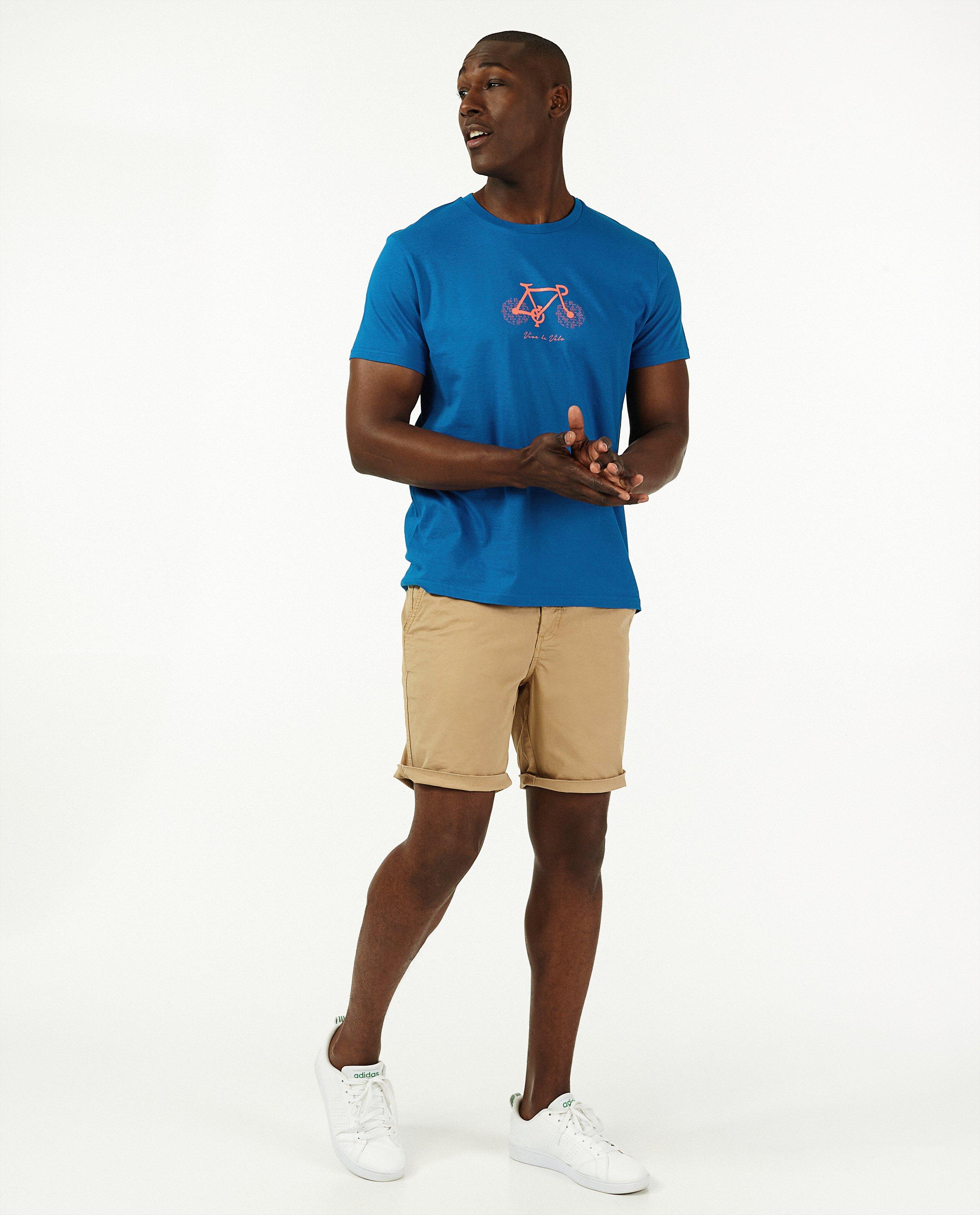 T-shirt en coton bio Vive le vélo - bleu vif - Vive le vélo