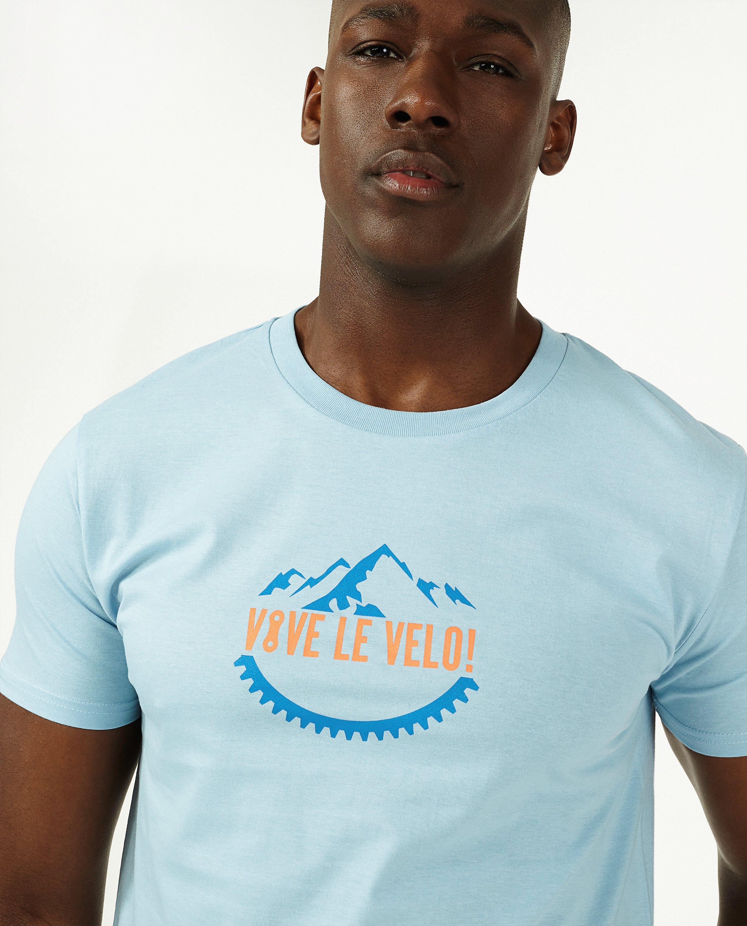 T-shirt en coton bio Vive le vélo - bleu clair - Vive le vélo