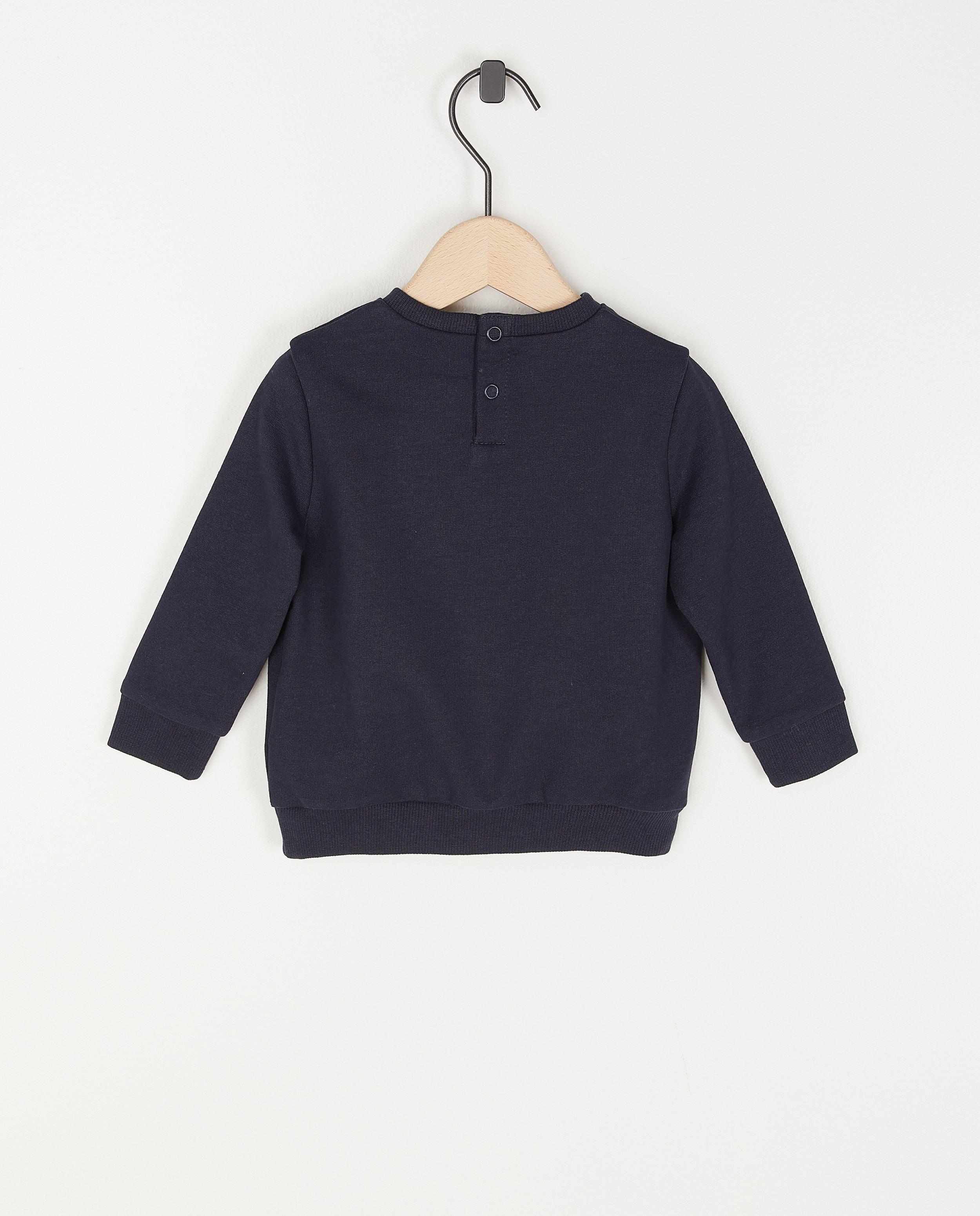 Sweaters - Blauwe sweater met opschrift BESTies