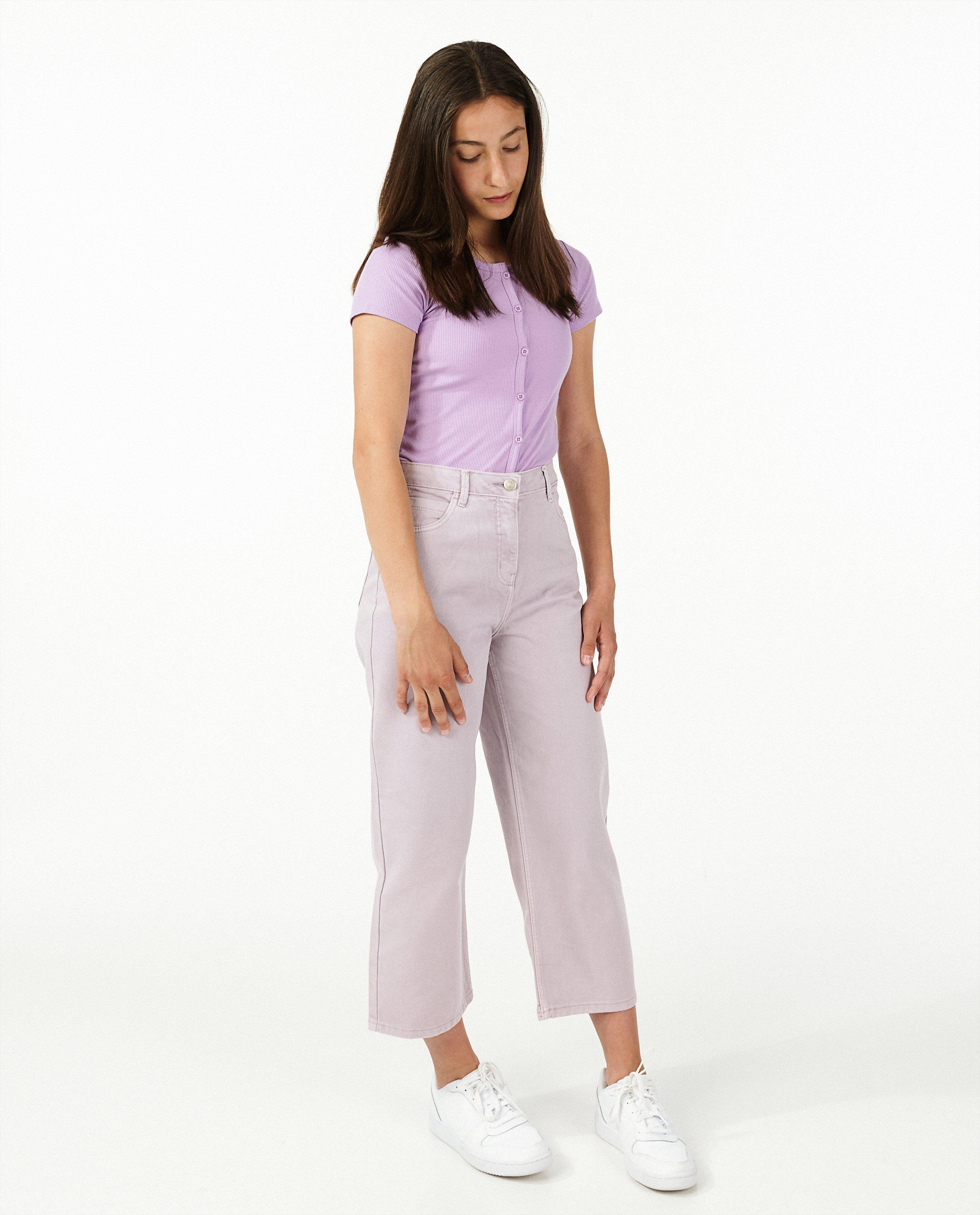 Lila T-shirt van ribstof - van viscose - Groggy