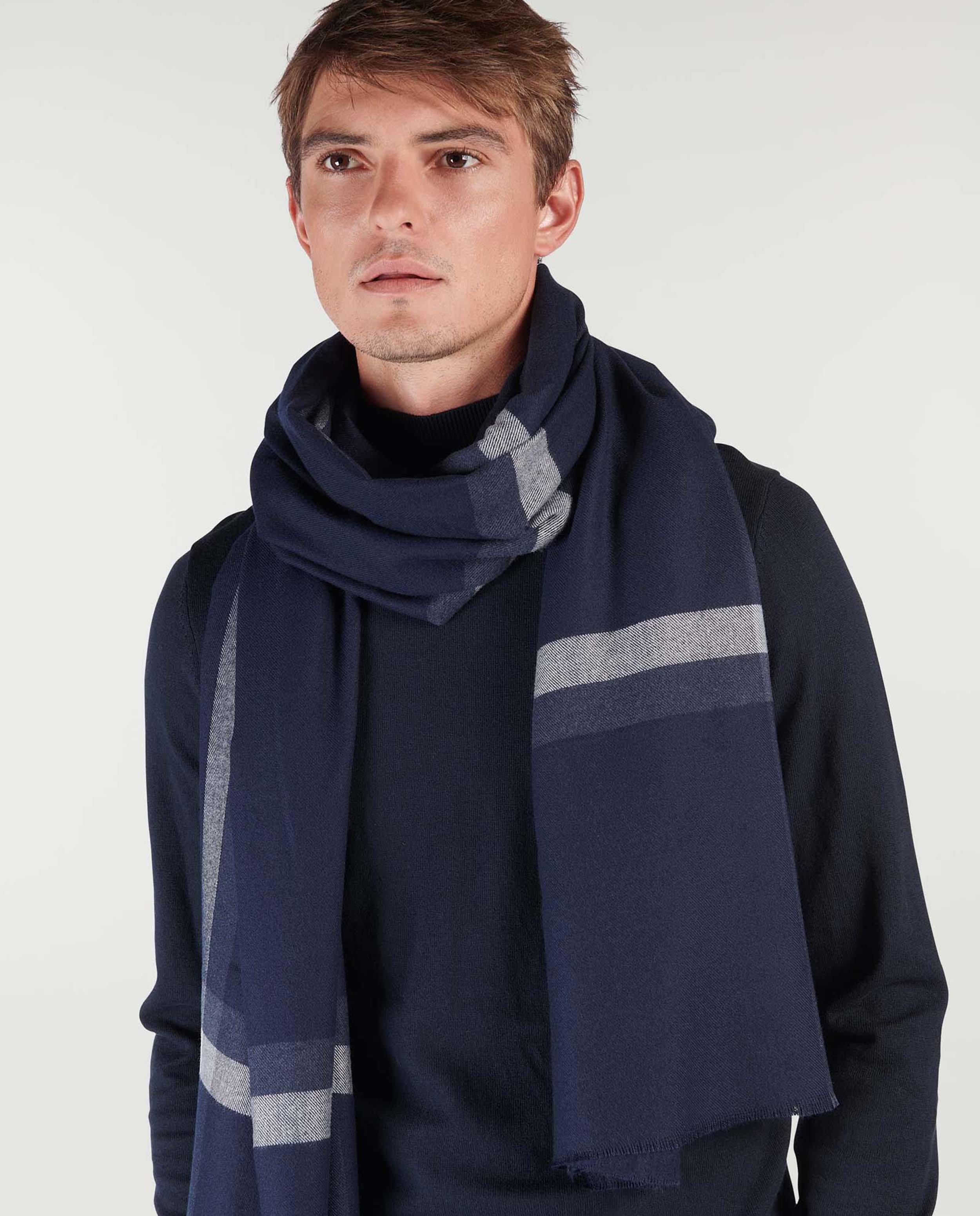 Blauwe sjaal CKS x Marcelo Ballardin - met strepen - CKS