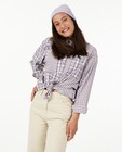Hemden - Oversized hemd met lila ruiten