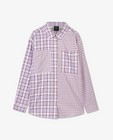 Hemden - Oversized hemd met lila ruiten