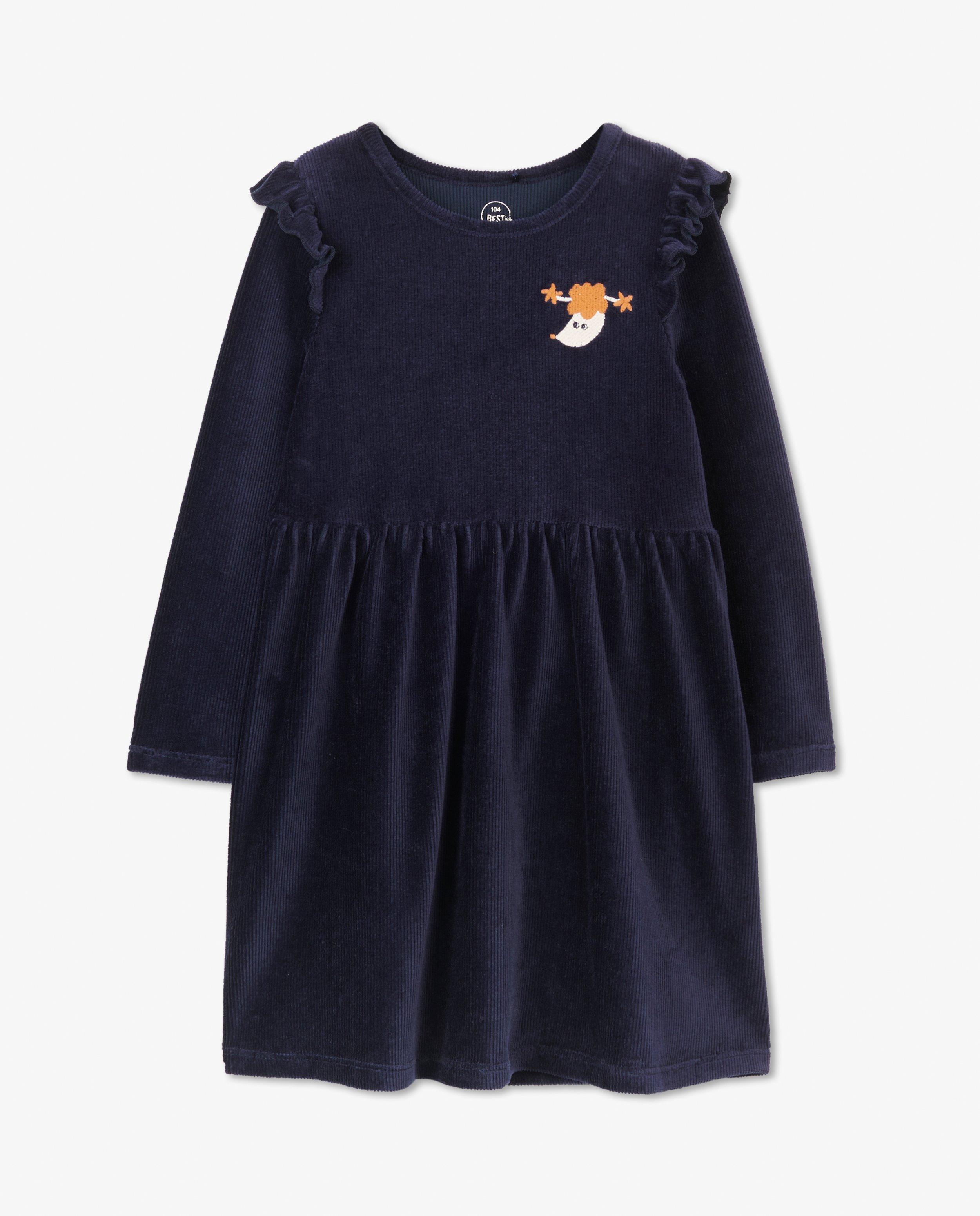 Kleedjes - Blauwe jurk met rib BESTies