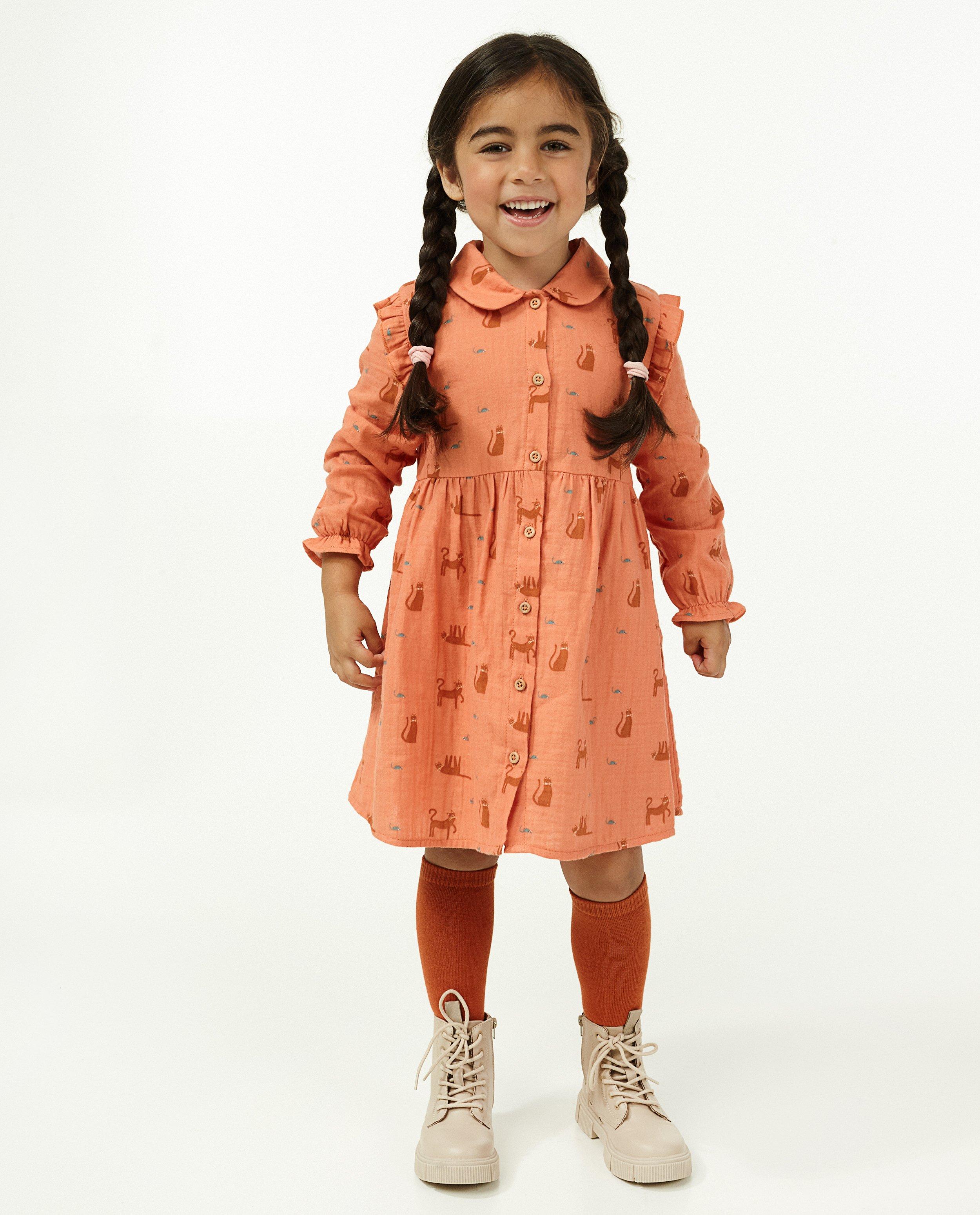 Oranjeroze jurk met print Maya - null - Maya