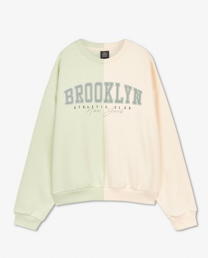 Color block-sweater met print Color block-sweater met print